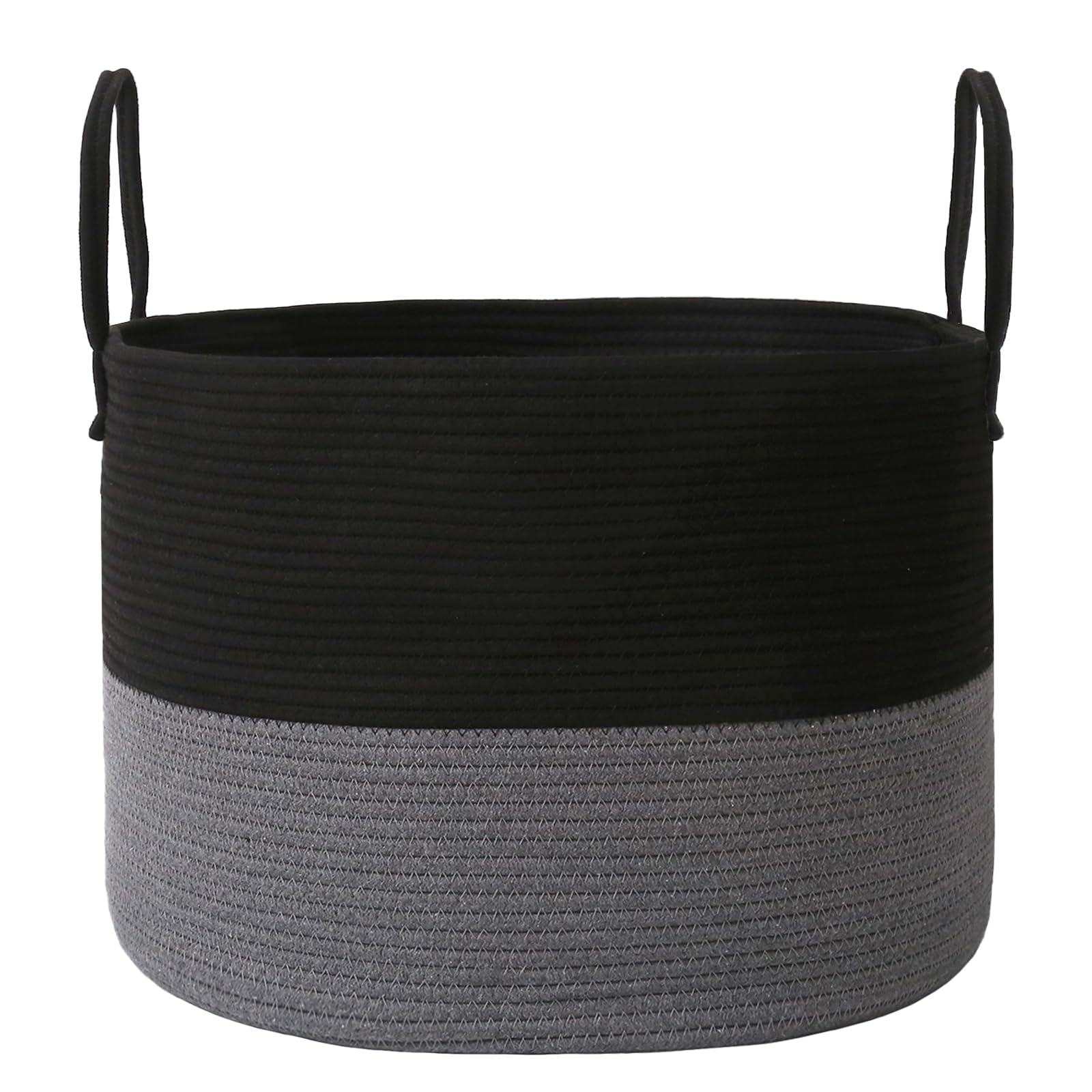 JMvicyroam 65L Extra Large Blanket Basket for Living Room - Woven Cotton Rope Laundry Hamper with Reinforced Handles - Storage Bin for Pillows, Comforters & Toys - Machine Washable,Oatmeal — view 17