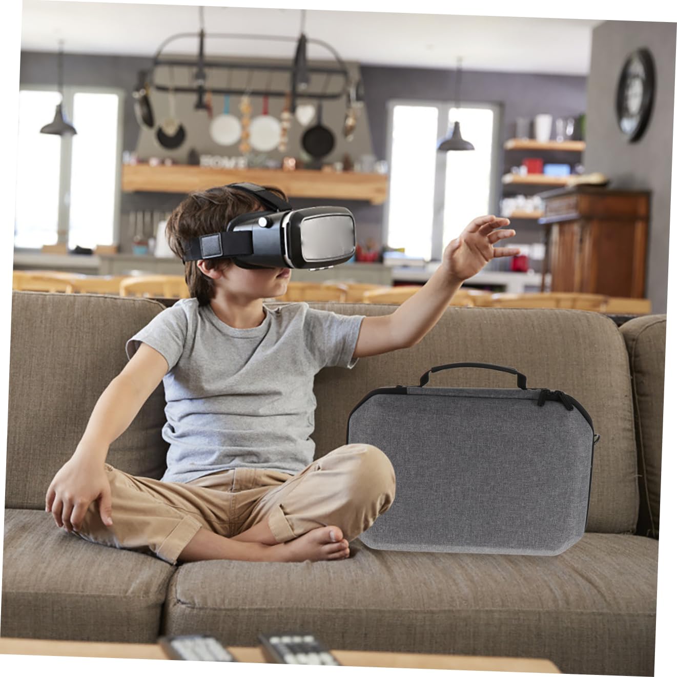 Gadpiparty Estuche Resistente para Guardar Gafas De Realidad Virtual con 2 Compartimentos Personalizados Y Asa Cómoda
