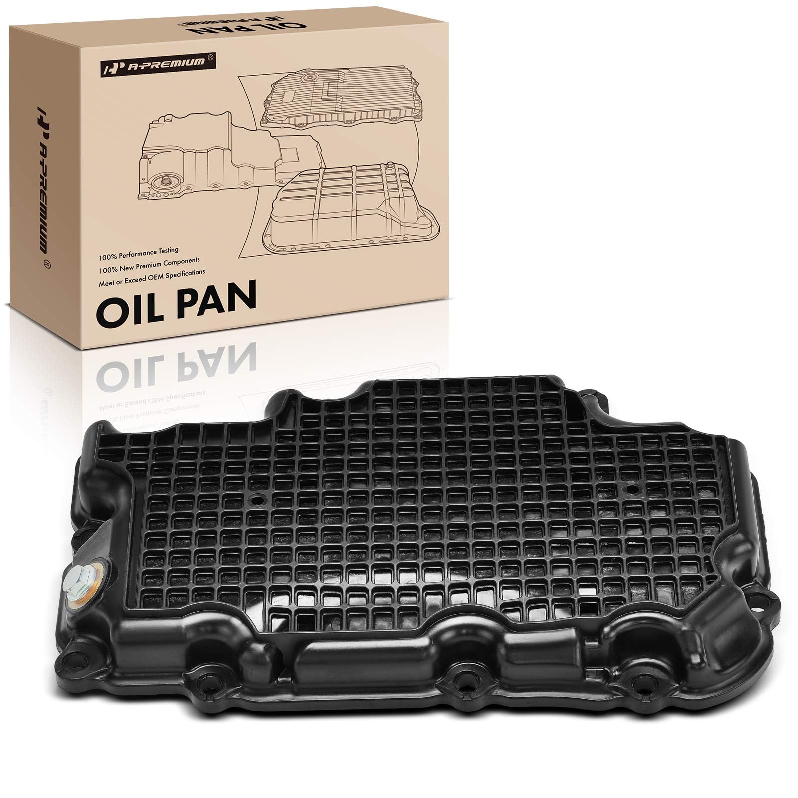 A-Premium Lower Engine Oil Pan Sump W/ Drain Plug & Gasket For Infiniti Q50/Q60 & Nissan Z 3.0L