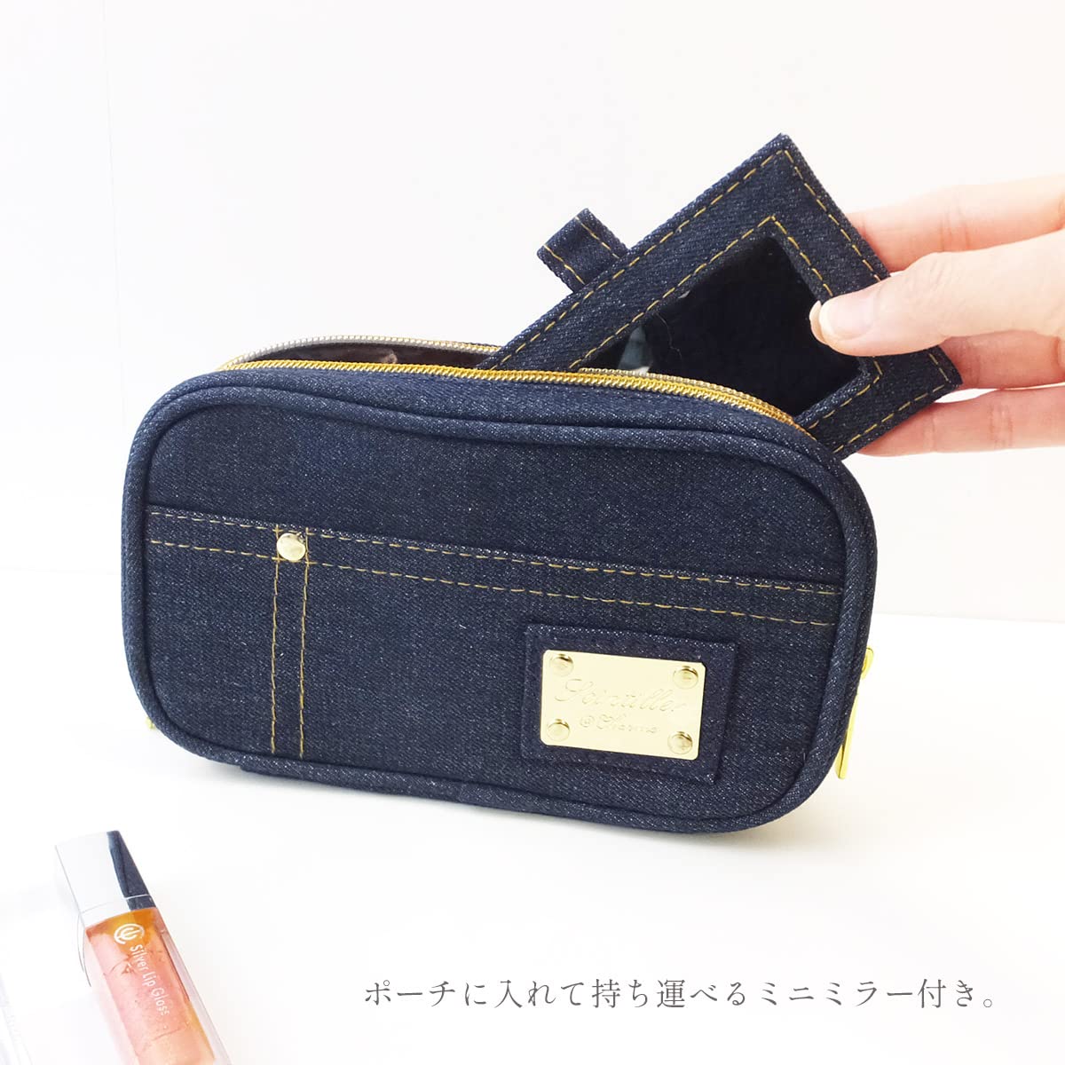 Amazon.co.jp: アットファースト メイクポーチ 化粧ポーチ 大容量 2層 