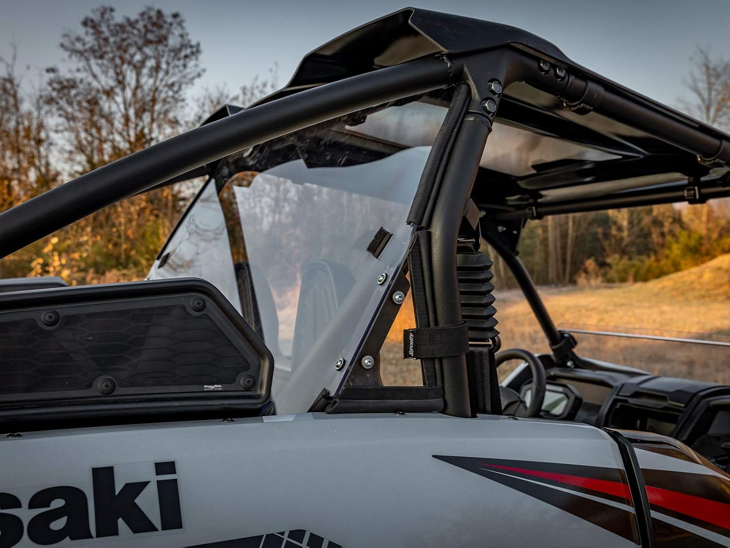 SuperATV 1/4" Lightly Tinted Polycarbonate Full Rear Windshield for 2020+ Kawasaki Teryx KRX 1000 | 250X Stronger Than Glass | Eliminates Suction | Pre-Assembled for Easy Installation | USA Made