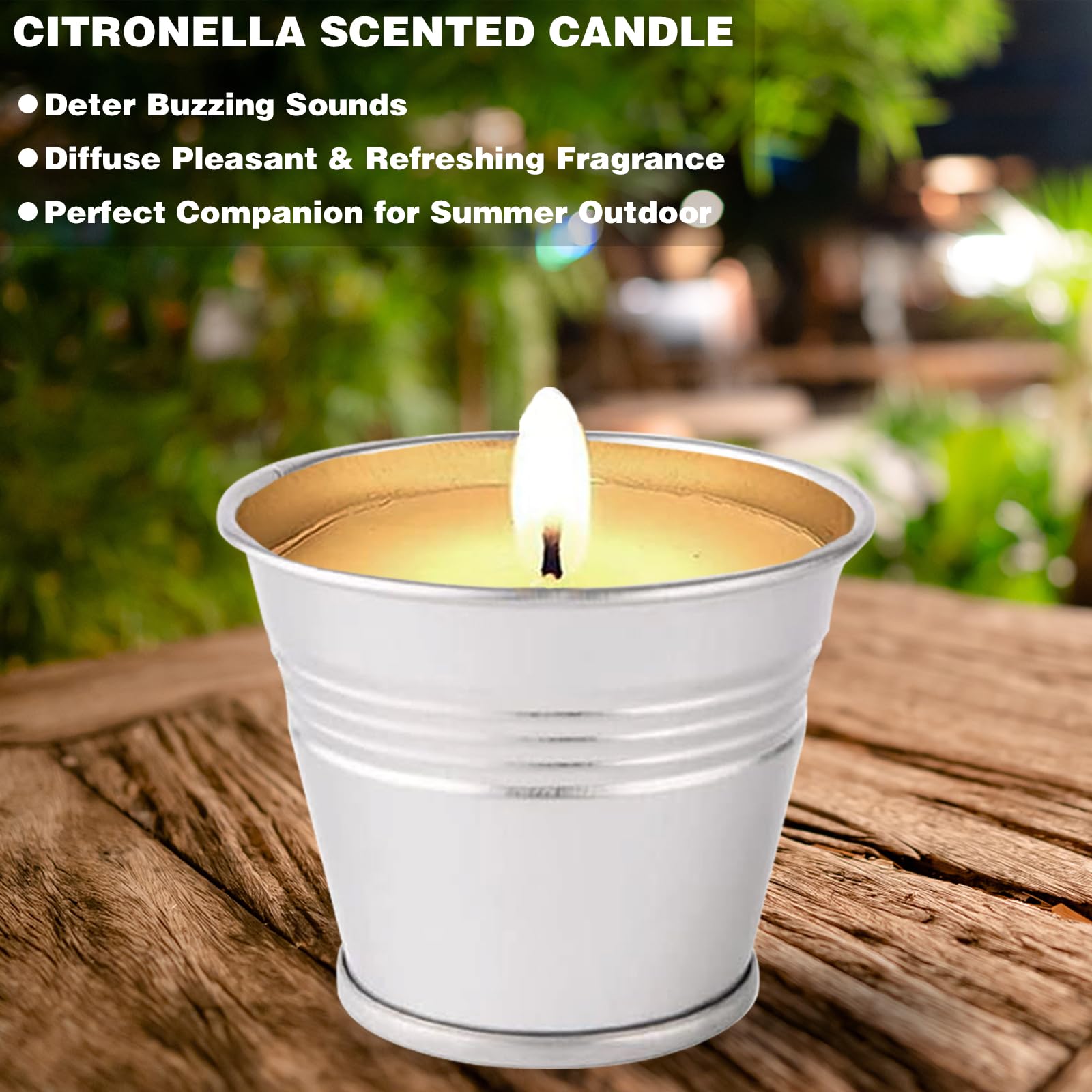 Citronella Candles Outdoor, 12 Pack Citronella Candle Set Made with Citronella Oils and Natural Soy Wax, 180 Hour Burn Time, 2 oz Small Bucket Candles for Patio, Home, Backyard, Camping