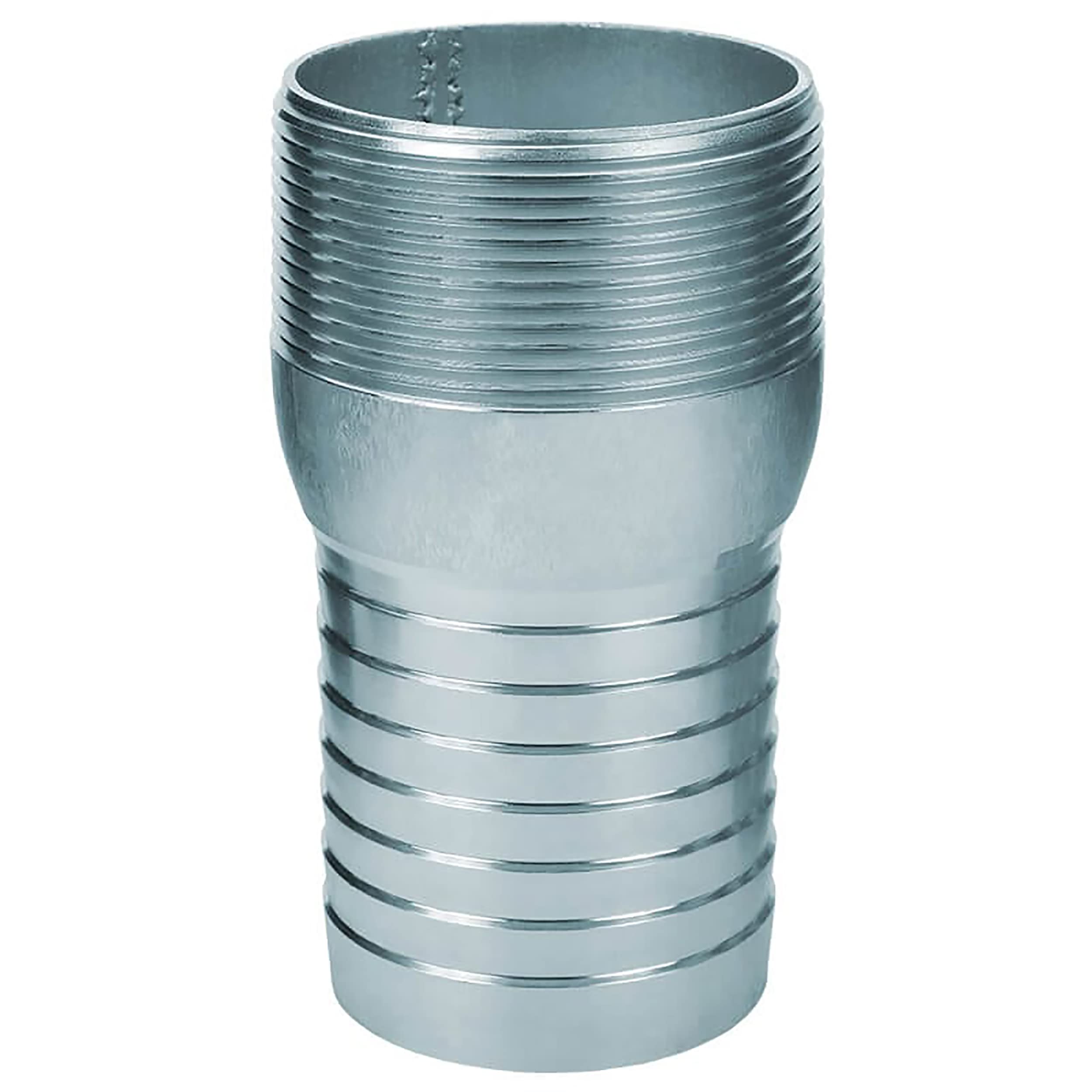 Gloxco Combination (KC) Nipple Fitting, 2? Hose Shank x 2? Male NPT, Zinc Plated Steel (KCN-200-NPT-GS)
