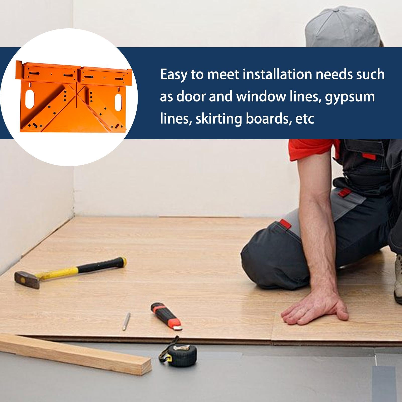 Guida di Taglio per Zoccolo Porta Assistente 45/90 Gradi per Taglio Infissi | Attrezzo Layout Falegnameria Per Falegname Ebanista