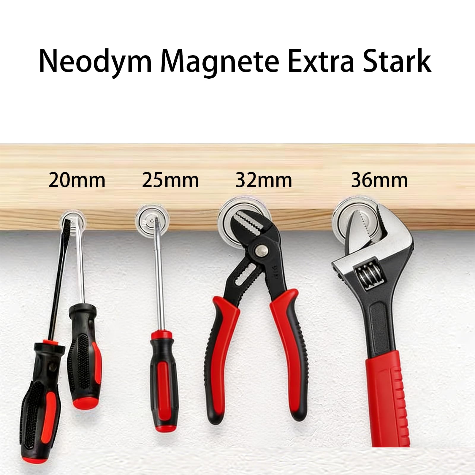 12 Stück Magnete mit Loch zum Verschrauben 25mm Starke Neodym Magnete Extra Stark mit Stahlhülse Topfmagnet Ni+Cu+Ni Beschichtet, für Büro, Werkstatt & Lager