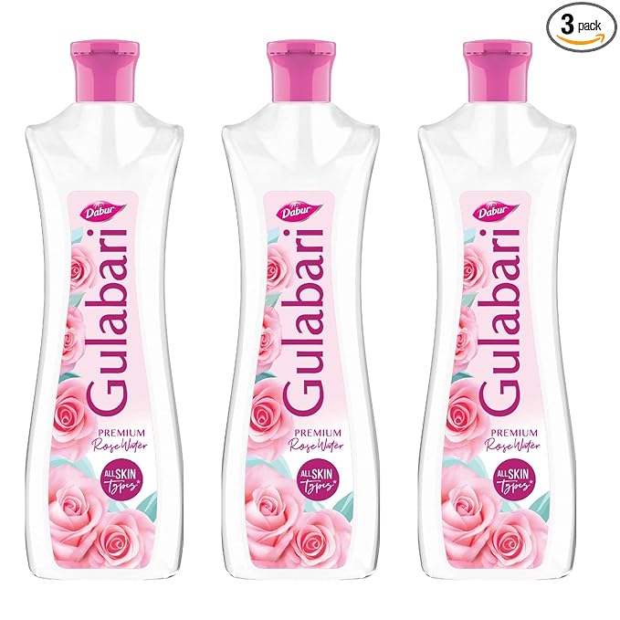 Dabur Gulabari Premium Rose Water – 400ml (Pack of 3) | With No Paraben | Cleanses, Hydrates & Moisturises Skin | Balances & Restores Skins pH Levels | For All Skin Types at Rs. 224