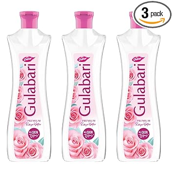 Dabur Gulabari Premium Rose Water with No Paraben for Cleansing and Toning, 400 ml (Pack of 3)