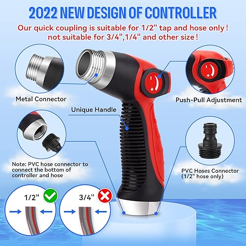 Miniatura 5 de Pistola de espuma para lavado de autos, cañón 16 en 1, ajustable con pistola de espuma de esfera de 2.5-6, botella de 1 litro, boquillas, manoplas,