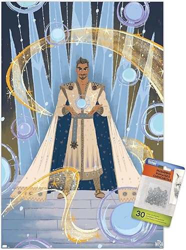 Trends International Disney Wish - Póster de collage de 4 (King Magnifico), póster de pared, 14.72 x 22.37 pulgadas, paquete de póster premium y