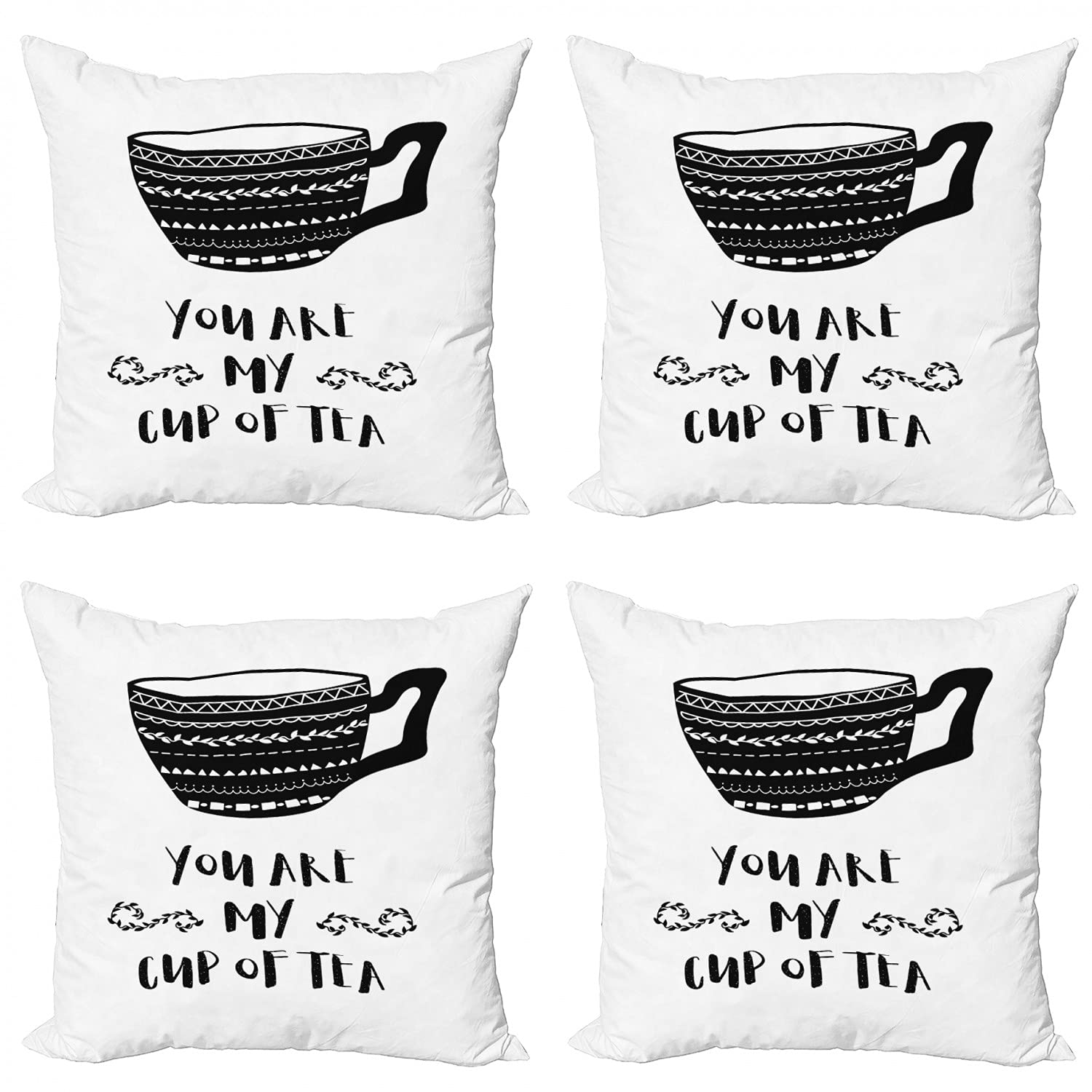 ABAKUHAUS Vintage Valentine Federe Cuscini Set di 4