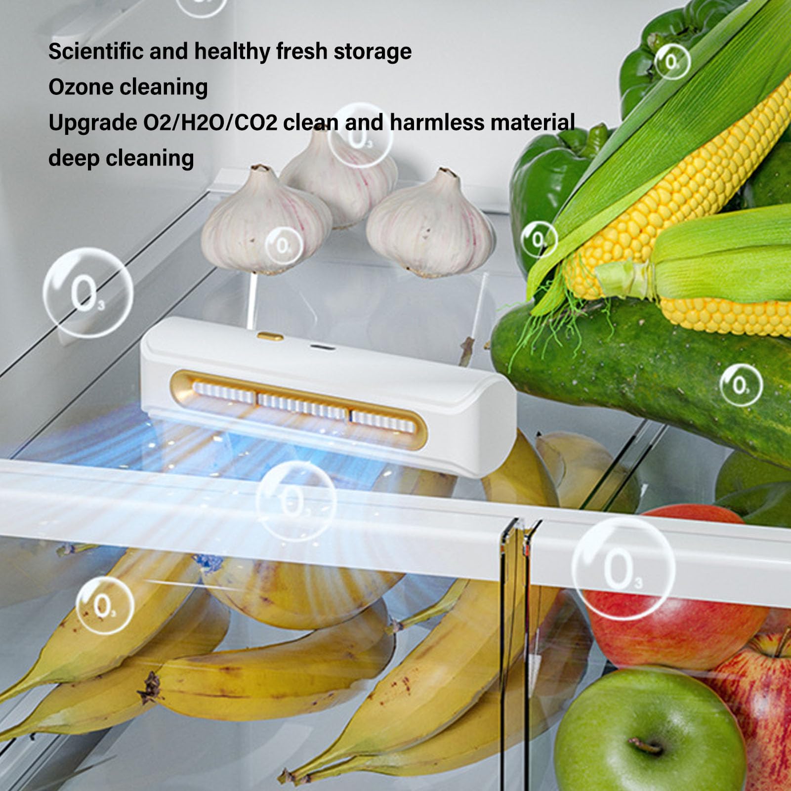 gernie Fridge Deodorizer, Mini USB Rechargeable 2 Modes Refrigerator Deodorizer Odor Eliminator Reusable Antifreeze Design Freezer Air Freshener for Fridge, Wardrobe, Car, Cabinet