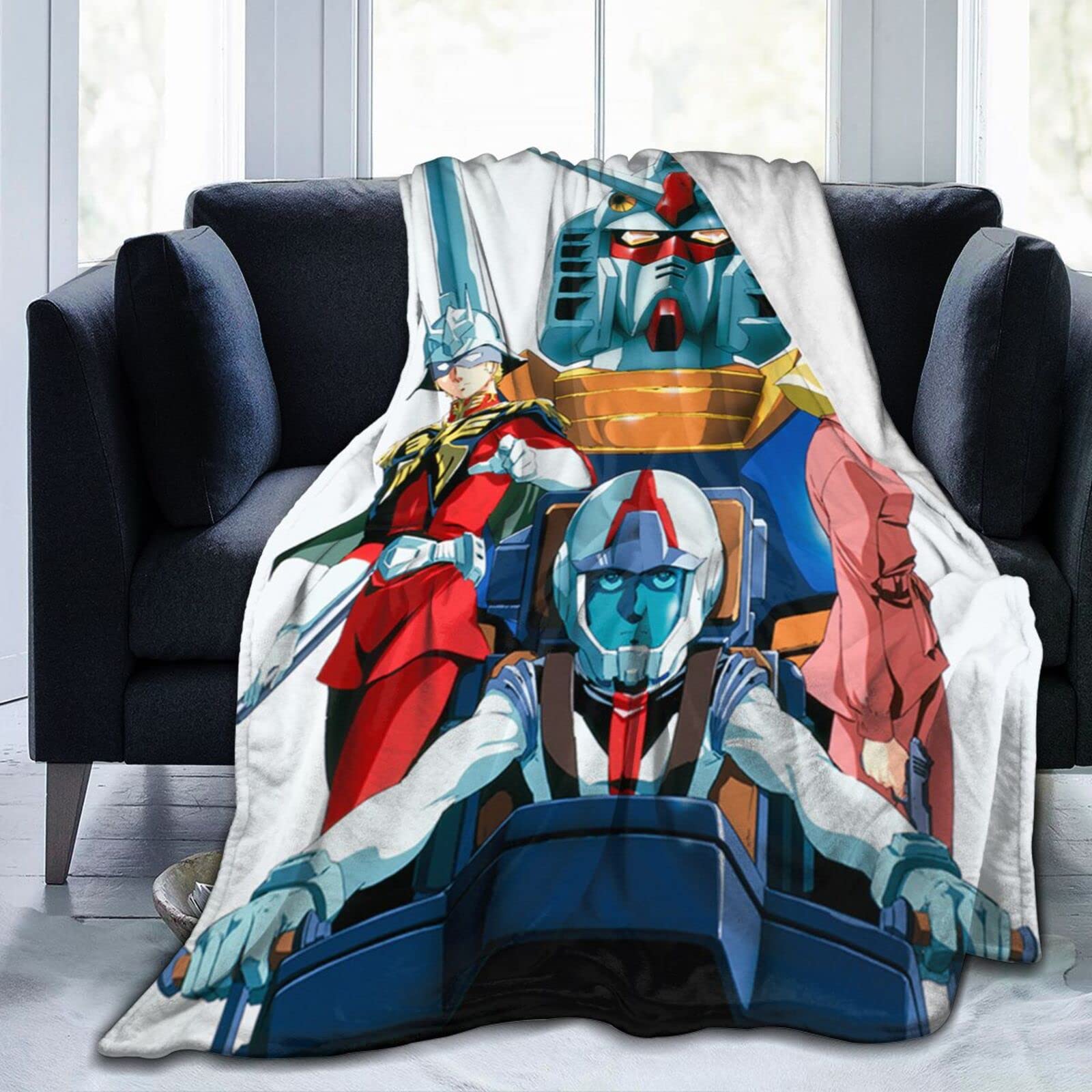 Amazon｜毛布 機動戦士ガンダム ブランケット 多機能 薄手 耐久 昼寝