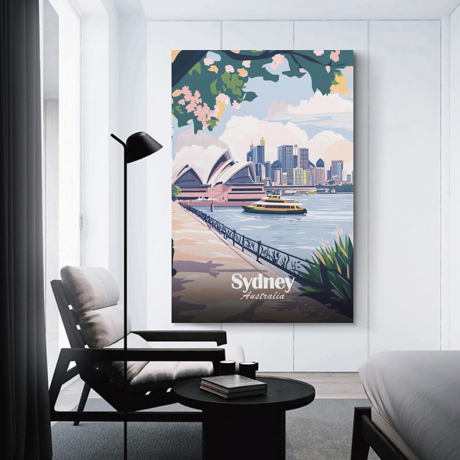 Junmoney Decorative Wall Artwork Sydney Australia Travel (5), 20x30inch(50x75cm), for Calm Bedrooms, Home Corners Or Flats, An Easy Wall Refresh for Bedrooms