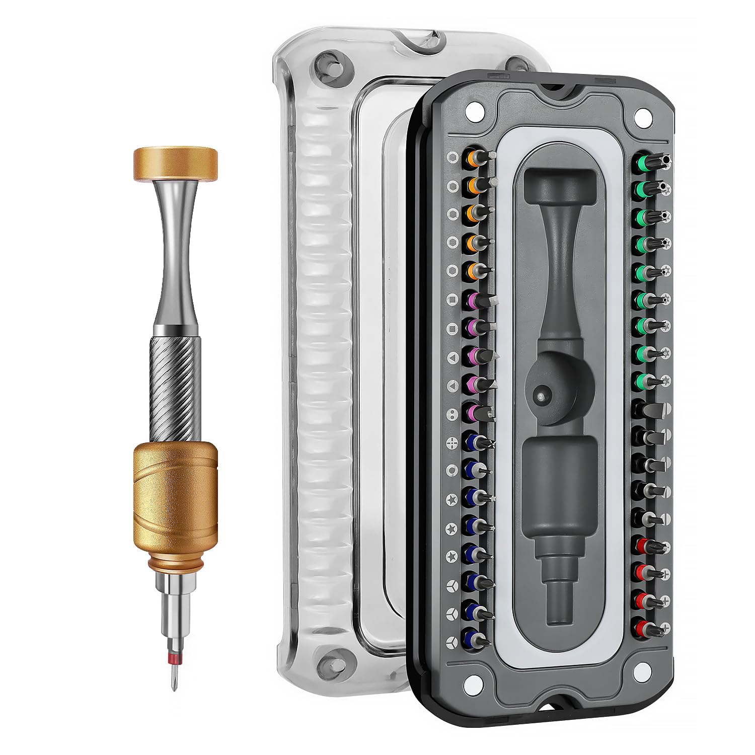 37 in 1 Precision Screwdriver Set, Professional 37 Pcs Mini Screwdriver Set, Durable S2 Steel Microbits, Low-Gravity Design Magnetic Driver Handle, for Phone/Computer/Laptop/Watch/Eyeglasses