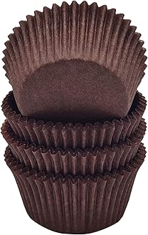 Mombake Premium Coffee Greaseproof Cupcake Liners Muffin Paper Baking Cups Standard Size, 100-Count