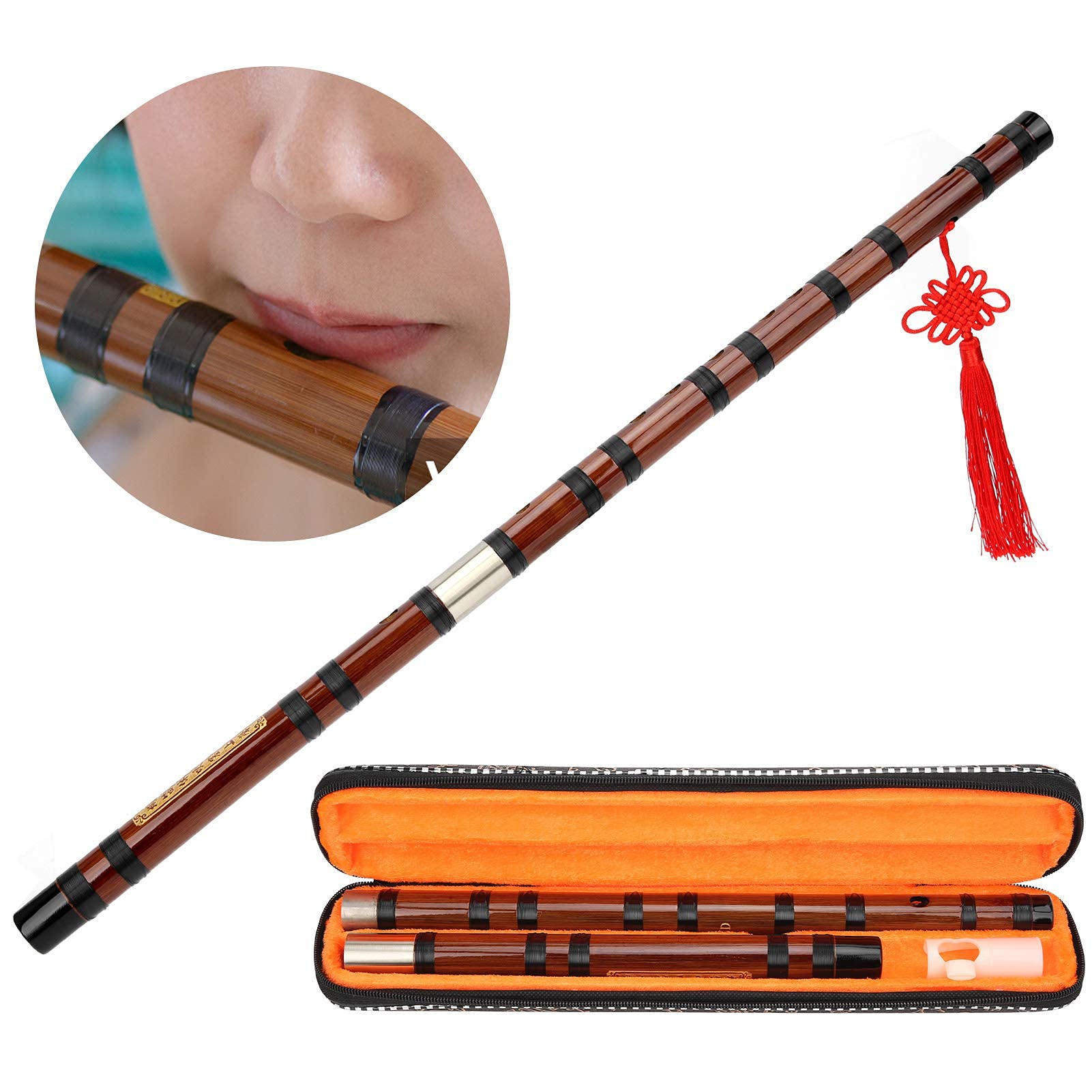 Flûte en Bambou Flûte en Bambou Chinois Lettrage à Clé en D Corps en Matériau Sec Kit Dizi Instrument à Vent Traditionnel avec une Bonne étanchéité