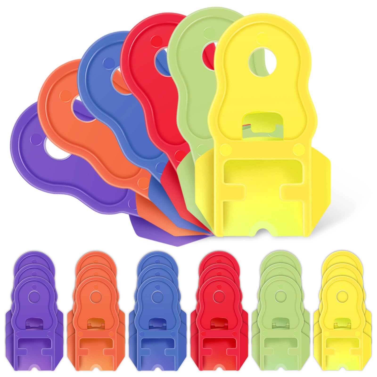 24pcs Manual Easy Can Opener, Soda Beer Can Opener Beverage Can Top Ring Opener Tool, Leakproof Soda Can Cover, Plastic Safety Ring Pull Can Opener for Pop, Coke, Beer, Soda, Aluminum Beverage