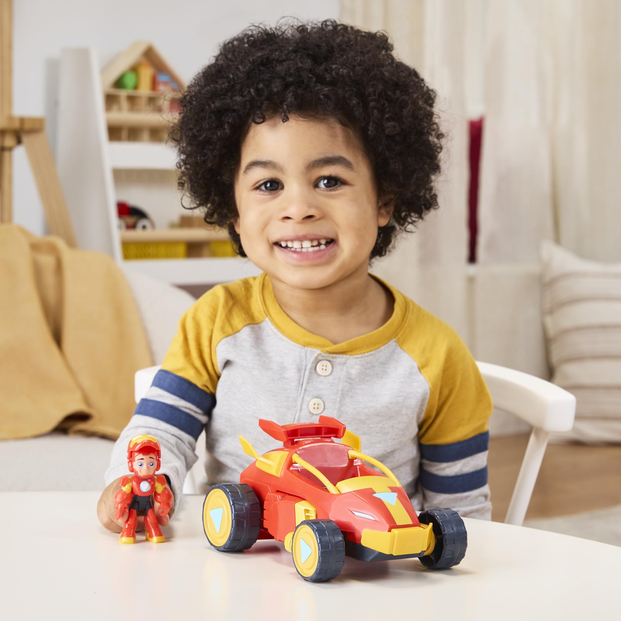 Hasbro Marvel, Iron Man e i Suoi Fantastici Amici, Armatura Mech e Veicolo 2 in 1, Set con Action Figure e Veicolo Giocattolo