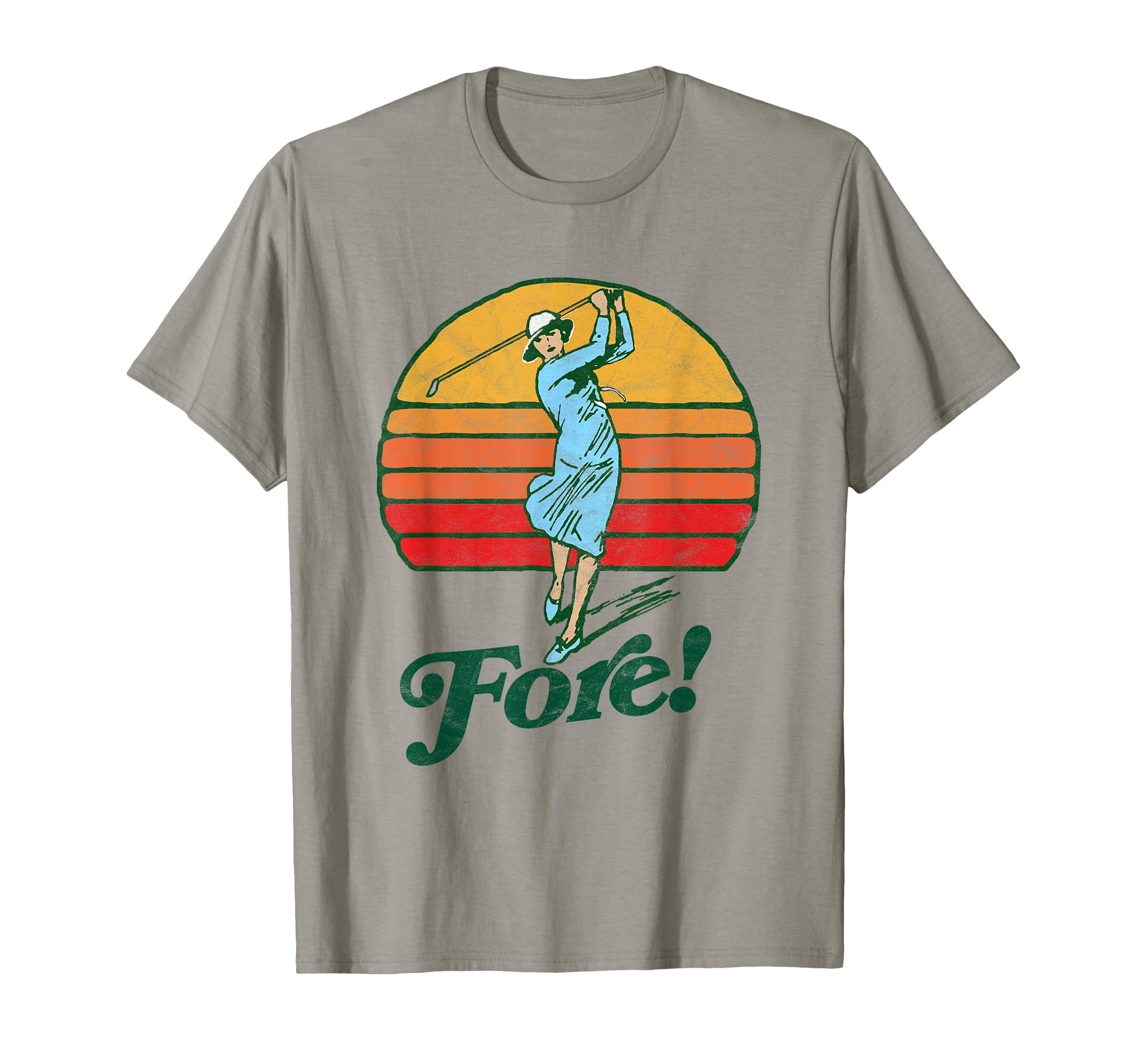 Fore! Vintage Female Golf Retro Funny Woman Golfer Graphic T-Shirt
