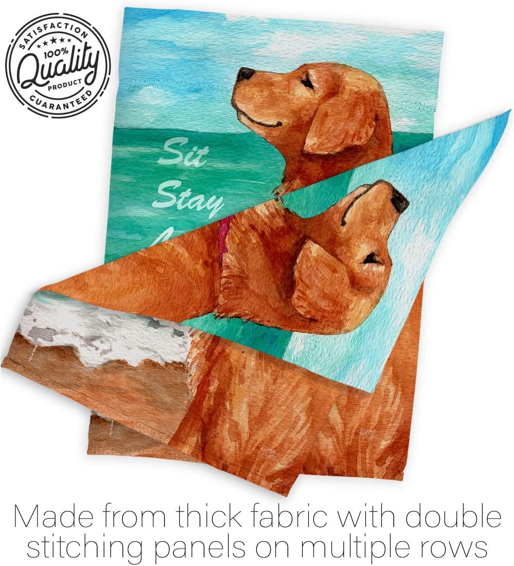Breeze Decor PT-H-110084-IP Dog Puppy Spoiled Paw Canine Fur Pet Nature Farm Animal Creature Golden Stay Love, Made in USA