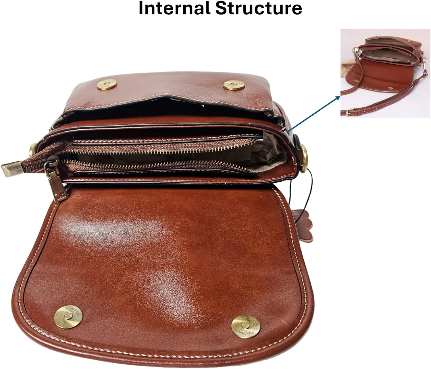 9" Women Genuine Cow Real Leather Crossbody Bag Purse with 2 Adjutable Shoulder Straps