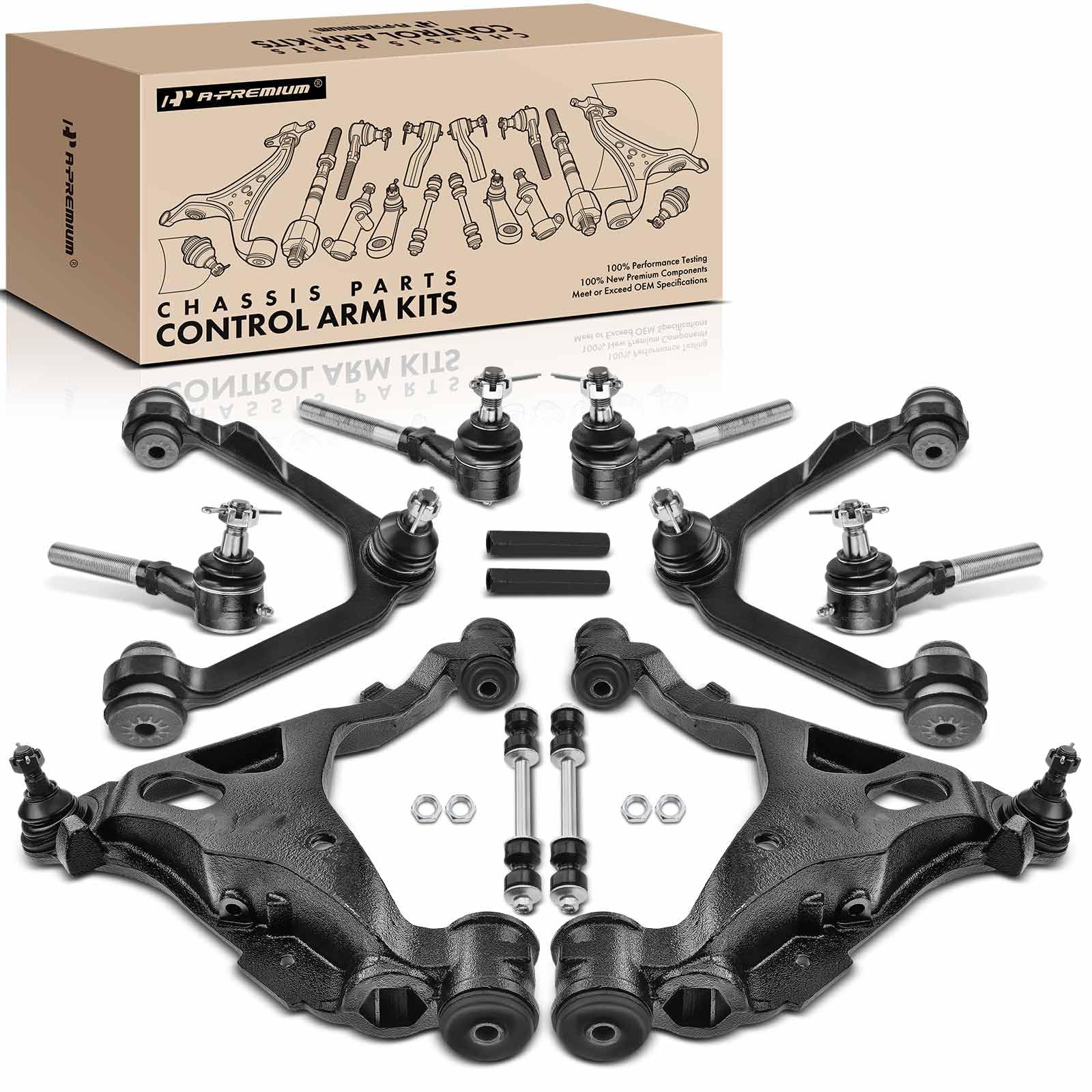 Photo 1 of *** UNKNOWN MISSING PARTS***A-Premium Set of 12, Upper Lower Control Arm, Inner Outer Tie Rod End, Lower Ball Joint, Sway Bar Link, Compatible with Ford Expedition 97-02, F-150 97-03, F-250 97-99, Lincoln Navigator 98-02, 4WD