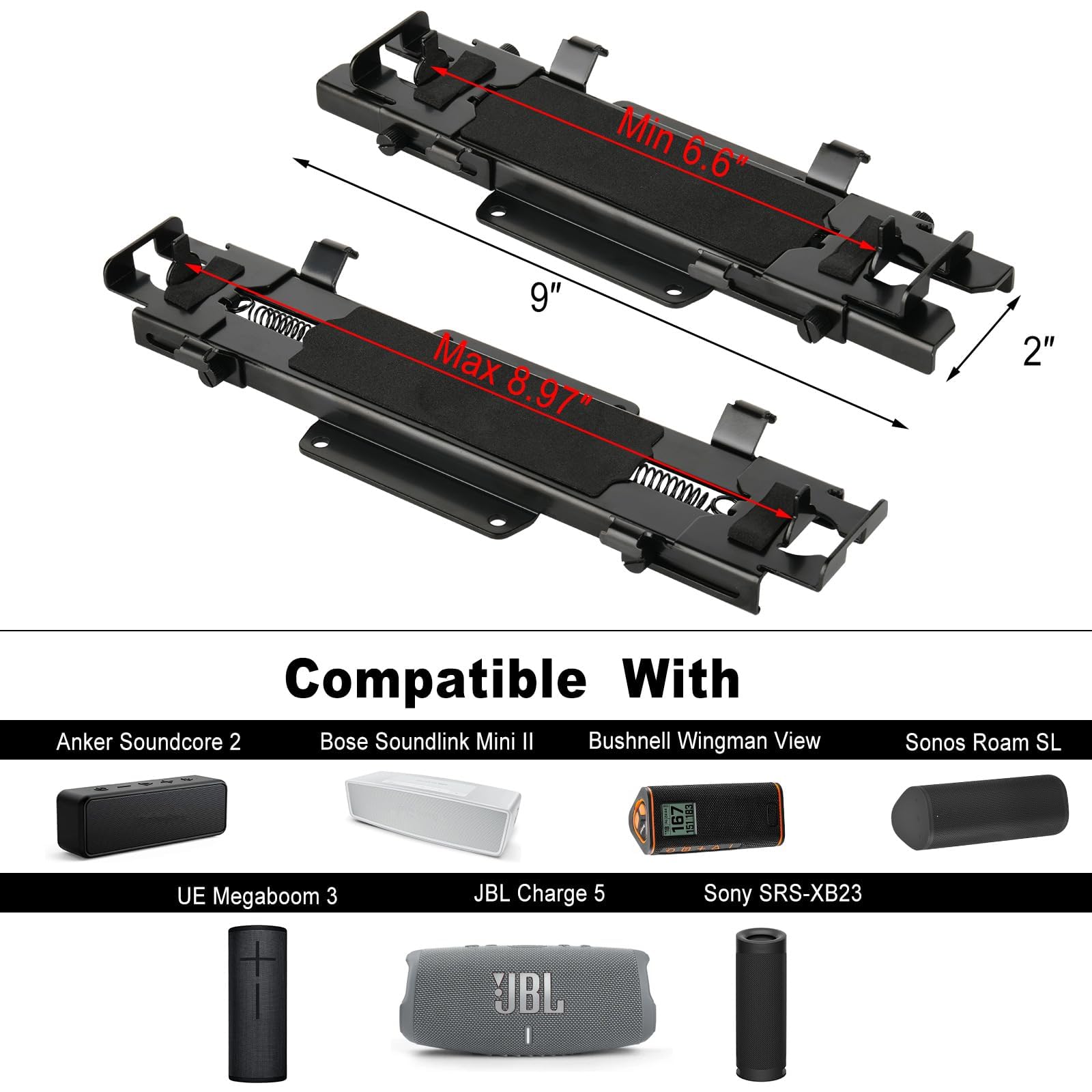 Staffa Da Soffitto/Parete Per JBL Charge 6/5/4 E Flip – Regolabile, Vite 1/4", Bianca - 4