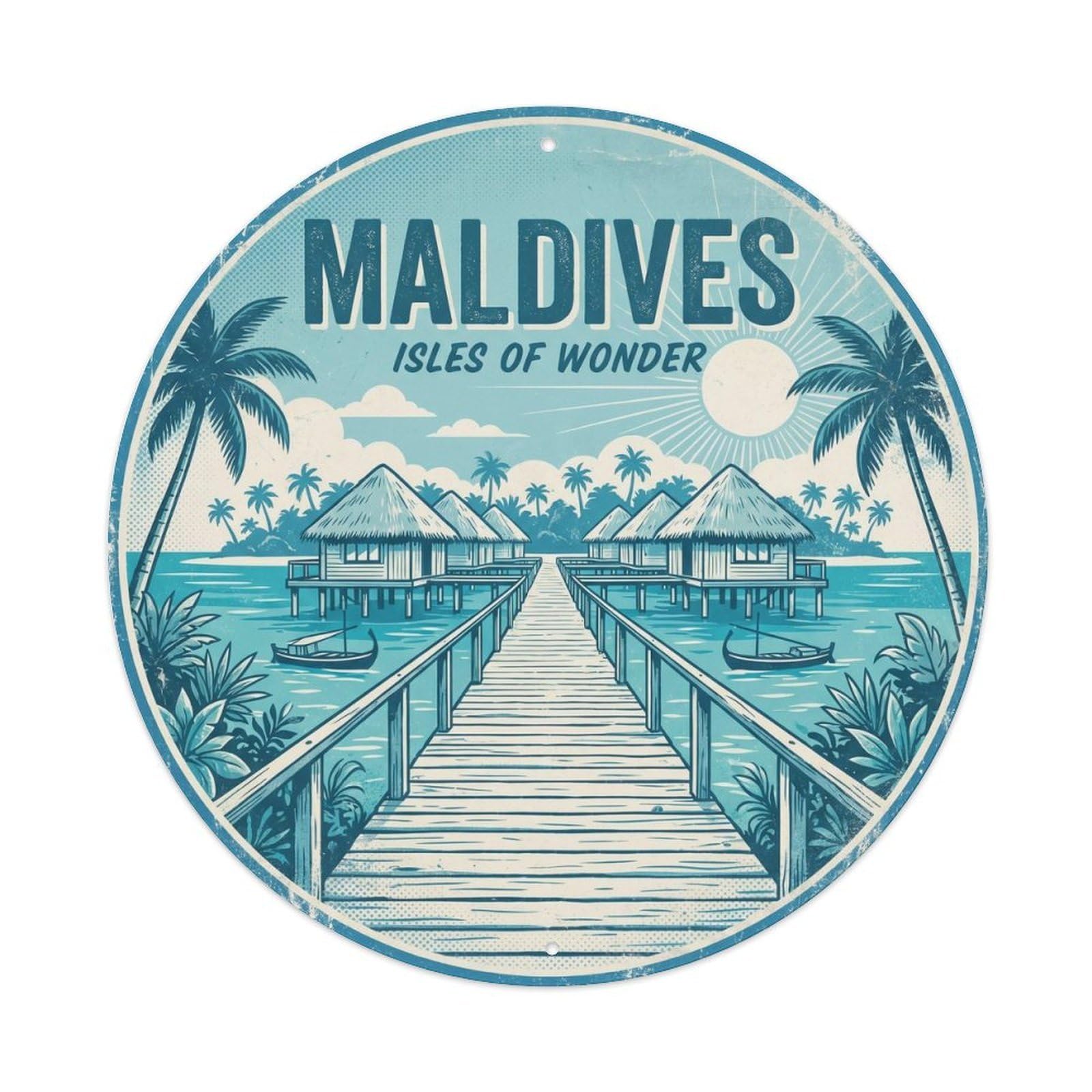 Coral Coast Maldives Classic Lagoon Travel Metal Tin Sign