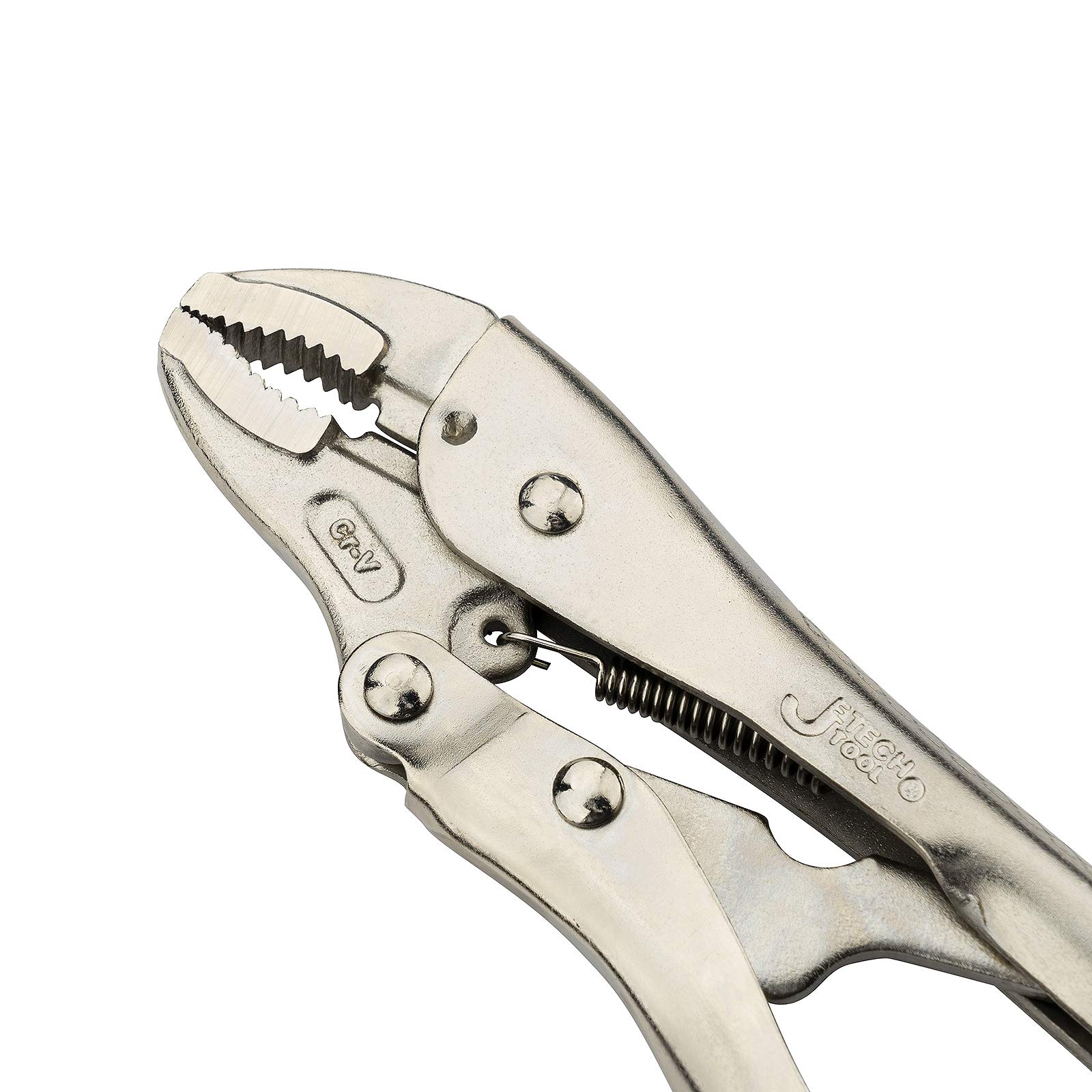 Jetech 7-Inch Curved Jaws Locking Pliers with Wire Cutter - Chrome Molybdenum Alloy Steel Body,Industrial Grade Vises Grips (Singe)