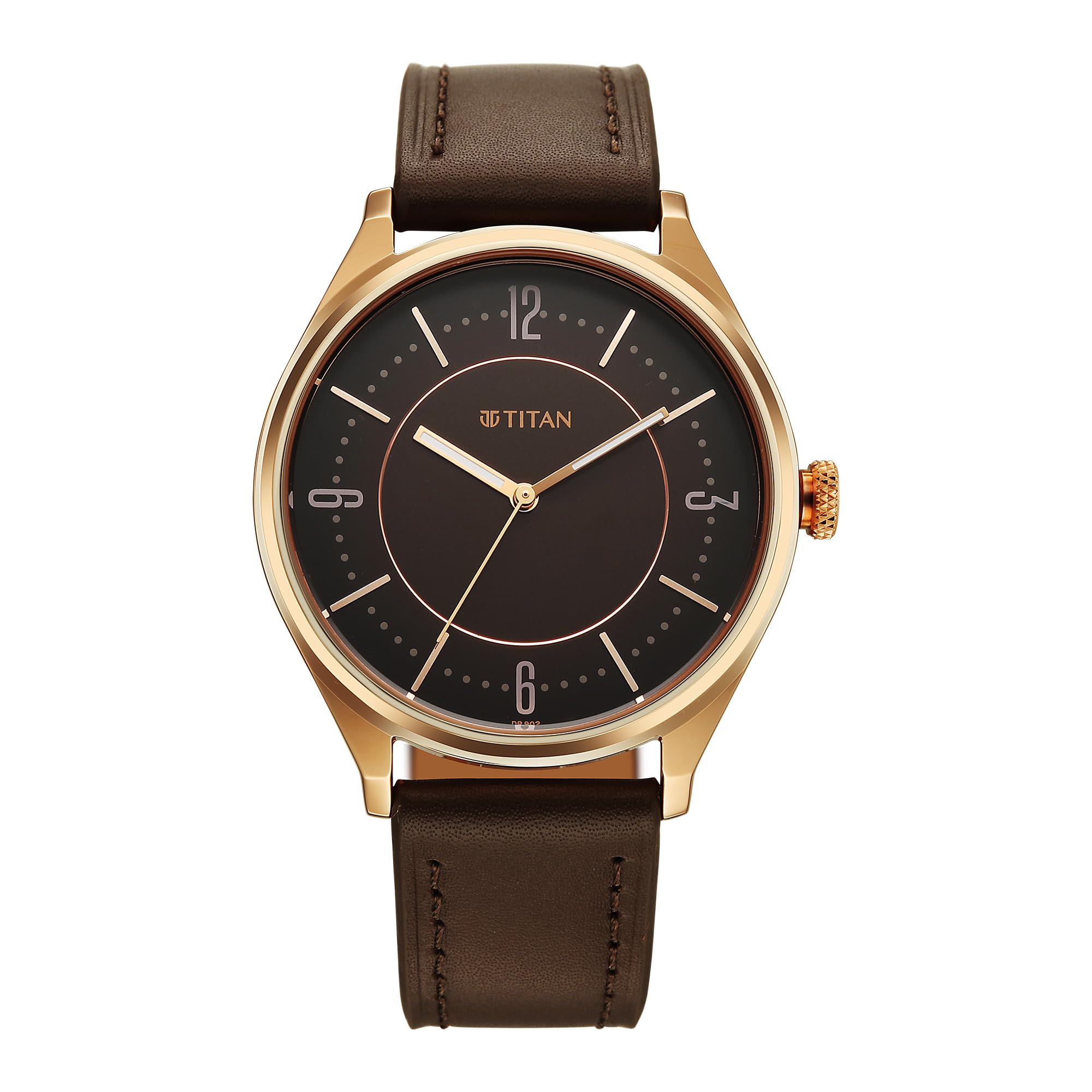 Titan Neo Basics II Analog with Brown Dial Brown Leather Strap Watch for Men - 1802WL03-image-49
