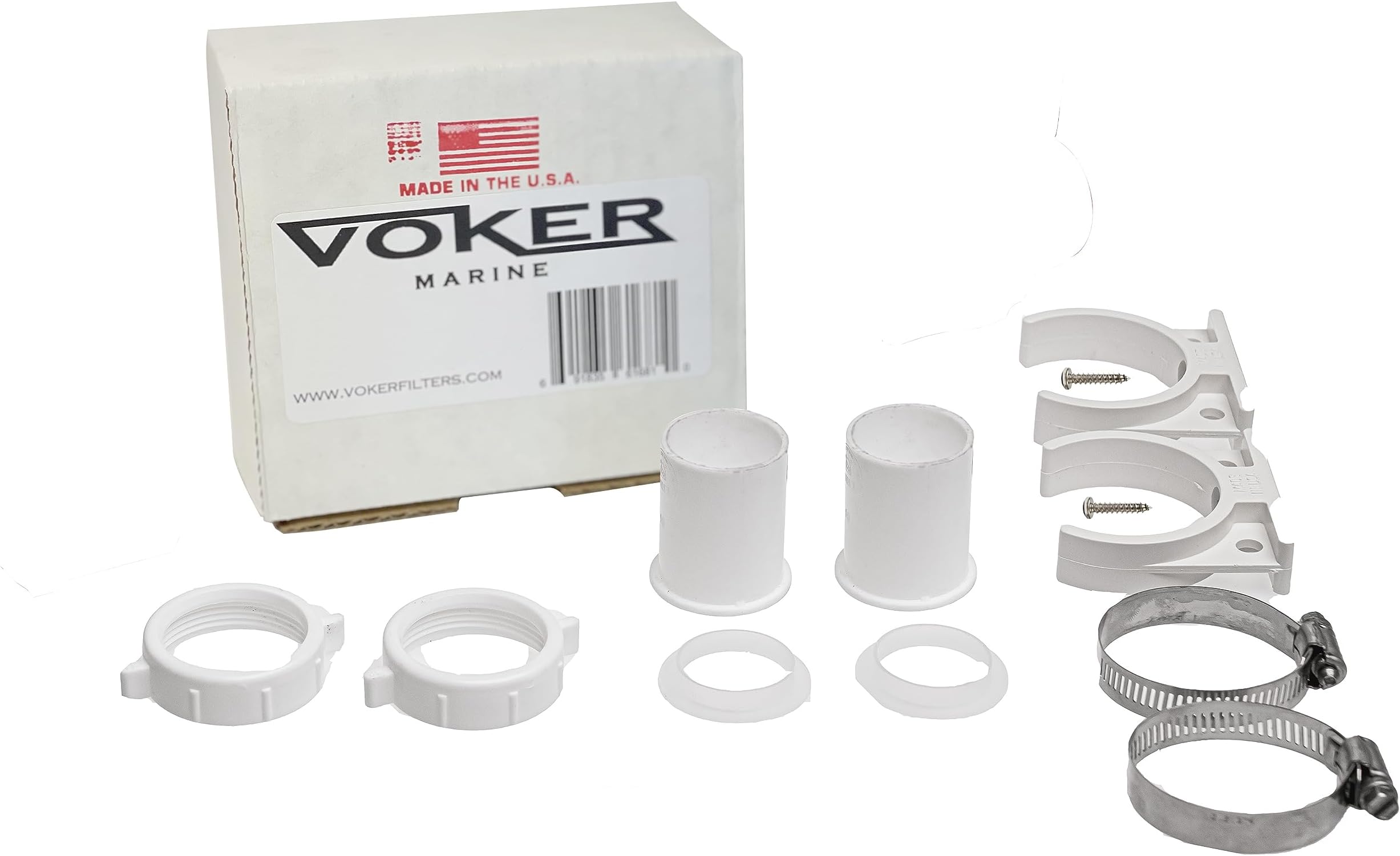 Voker Filter New Filter Installation Hardware Kit (only) - 1-1/2" Hose ID - Made in the USA