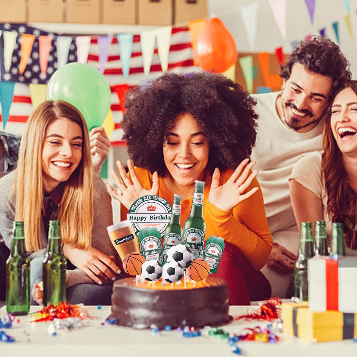 24 Pièces Joyeux Anniversaire Décorations Cake Topper Chope à Biere Cupcake Toppers Décoration De Gâteaux Fête Décorations Pour Diverses Fêtes Anniversaire