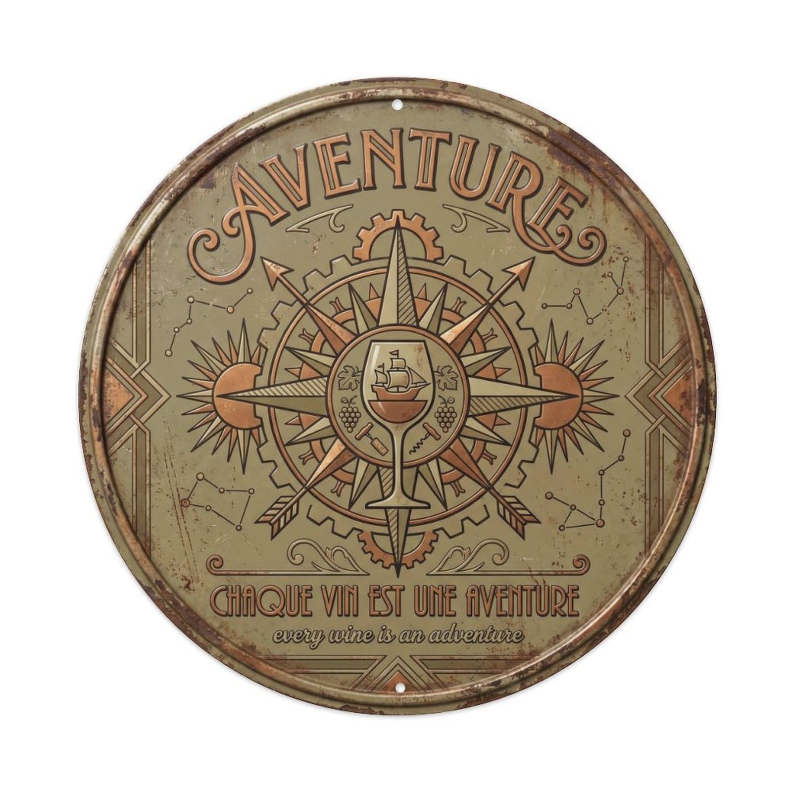 Adventure Humorous Mancave Adventure Vintage Metal Tin Sign Plaque Wall Decor for Cafe, Club Bar, Office, Garden Metal Poster 8x8Inch
