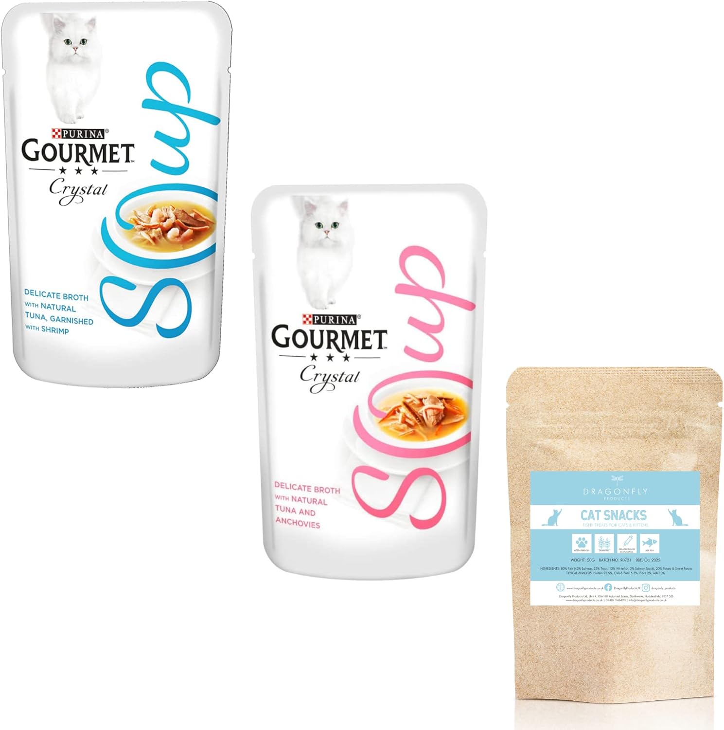 Gourmet Soup Adult Cat Mixed Pack 16 x 40g PouchesSelection of Tuna