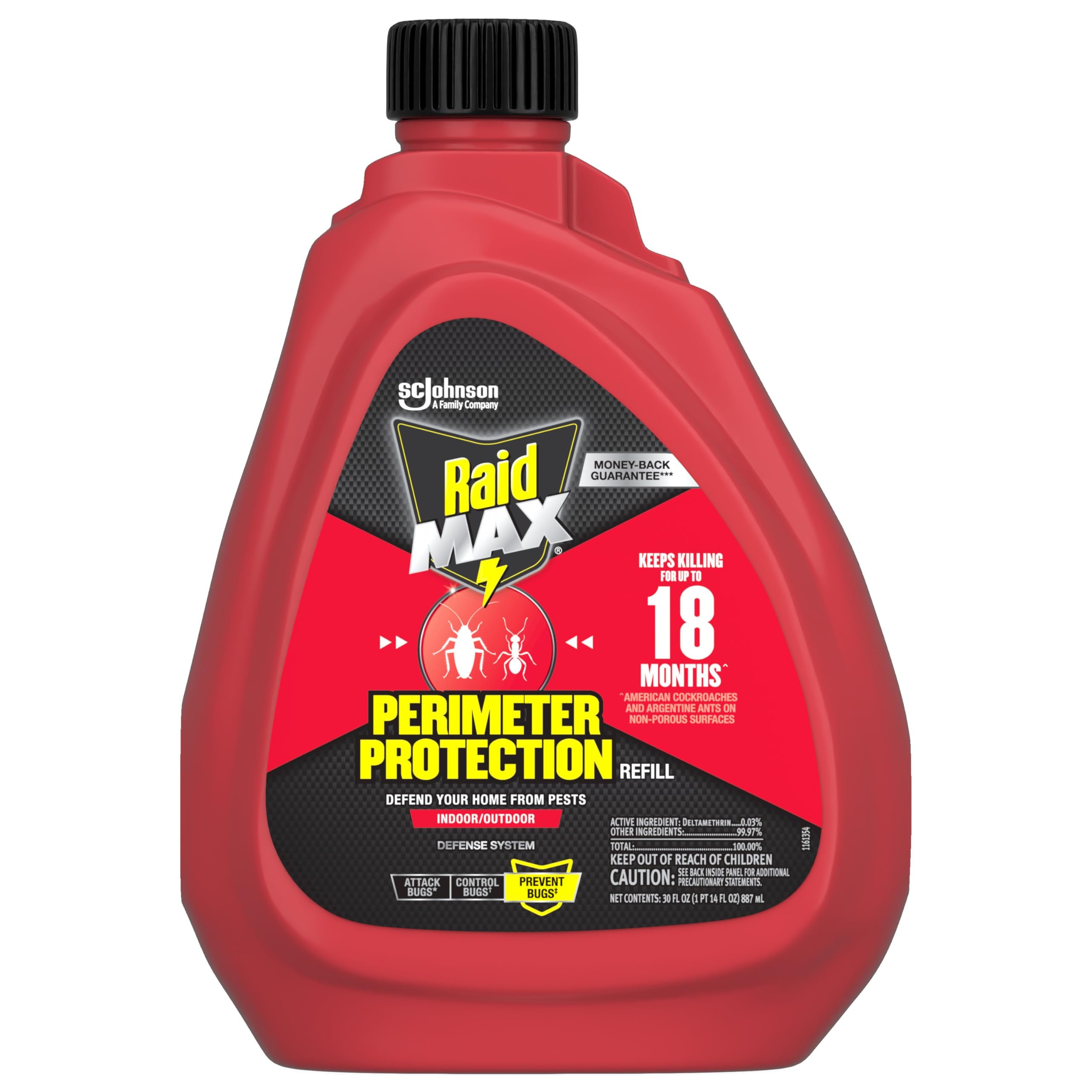 Raid Max Perimeter Protection Insecticide Spray, Indoor & Outdoor Use, 30 fl oz