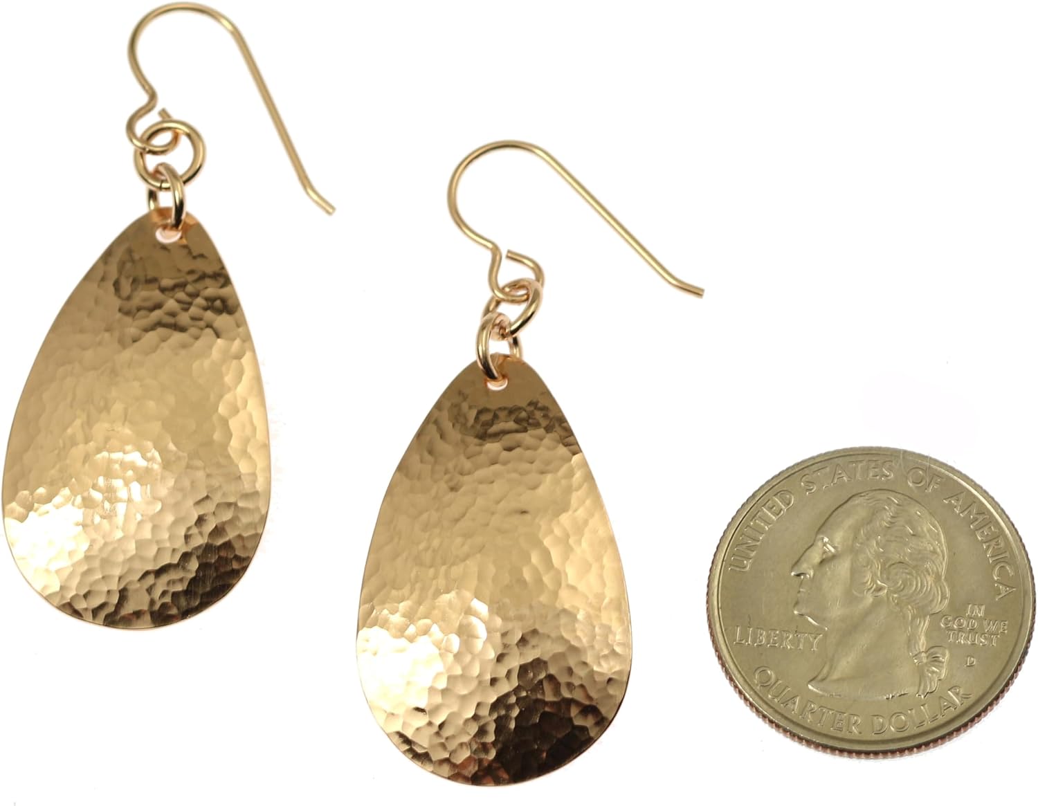 Hammered Bronze Teardrop Earrings - Image 6