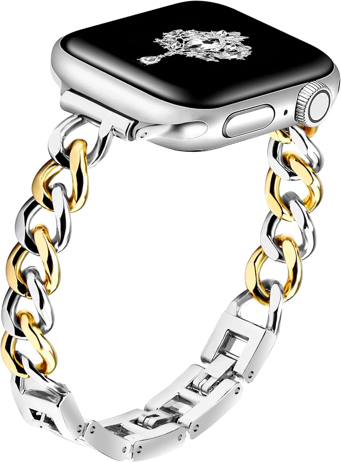 Slim Silver Gold Band for Women Feminine Elegant Compatible with Apple Watch 38/40/41/42mm (S10/11) Adjustable Metal Strap Dressy Chain Bracelet for iWatch Series 11/10/9/8/7/6/5/4/SE/3/2/1 - Image 7
