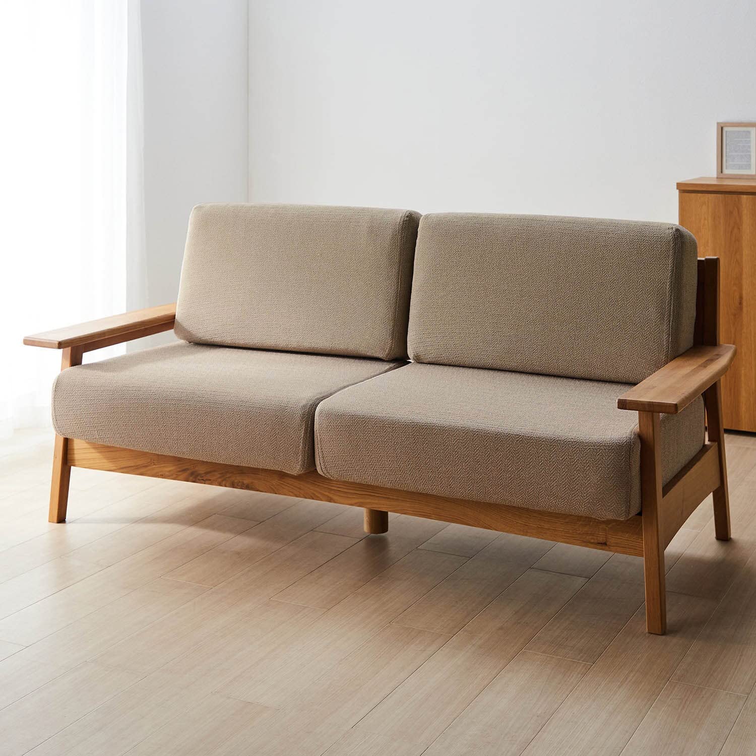 Amazon｜[ベルメゾン] ソファーカバー 撥水 フィット 綿混 分割