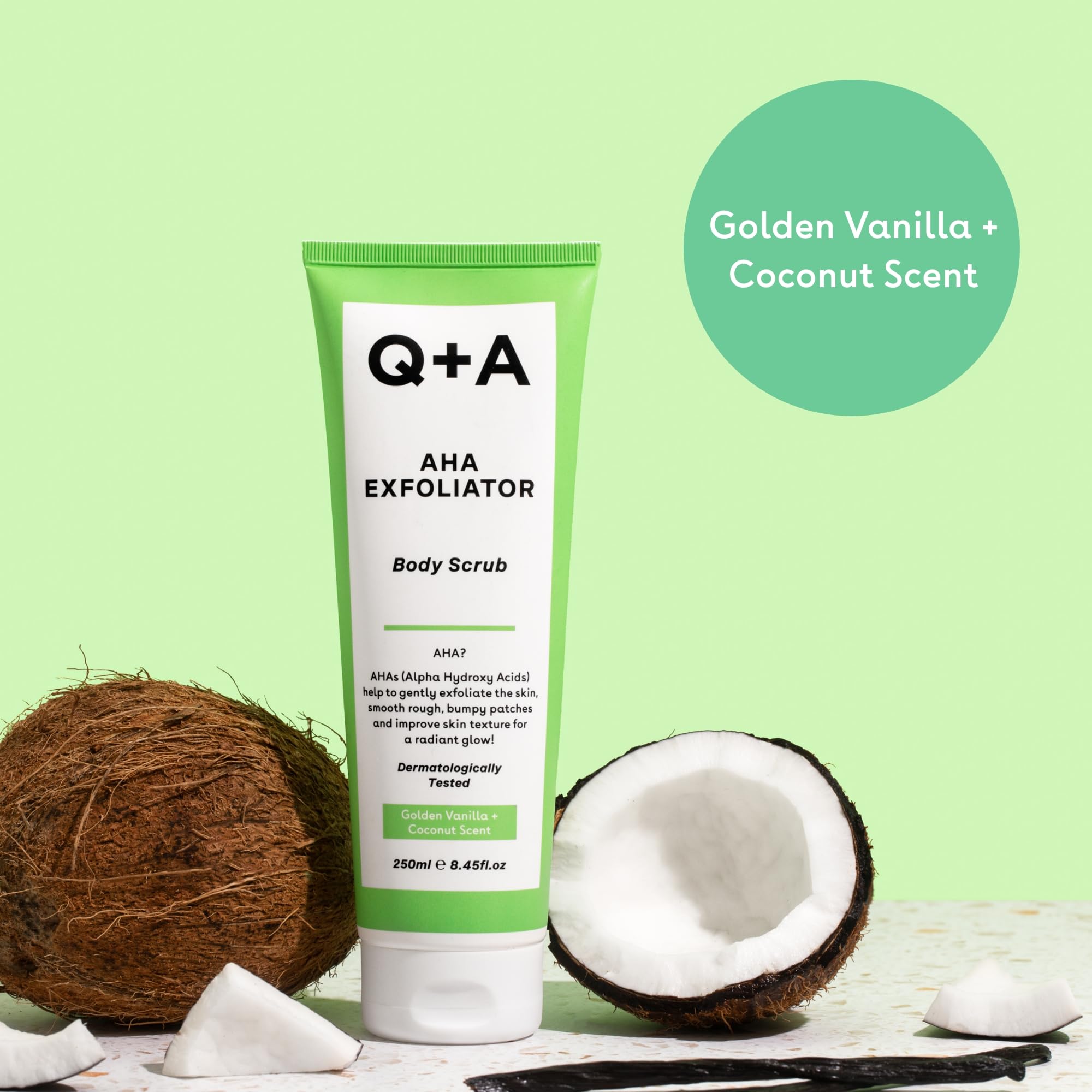 Q+A Exfoliante Corporal AHA 250 ml Ácido Láctico Glicólico