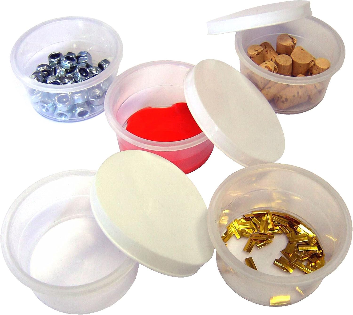 Major Brushes Plastic Pot & Lid Pack of 12, White, Small - Image 3