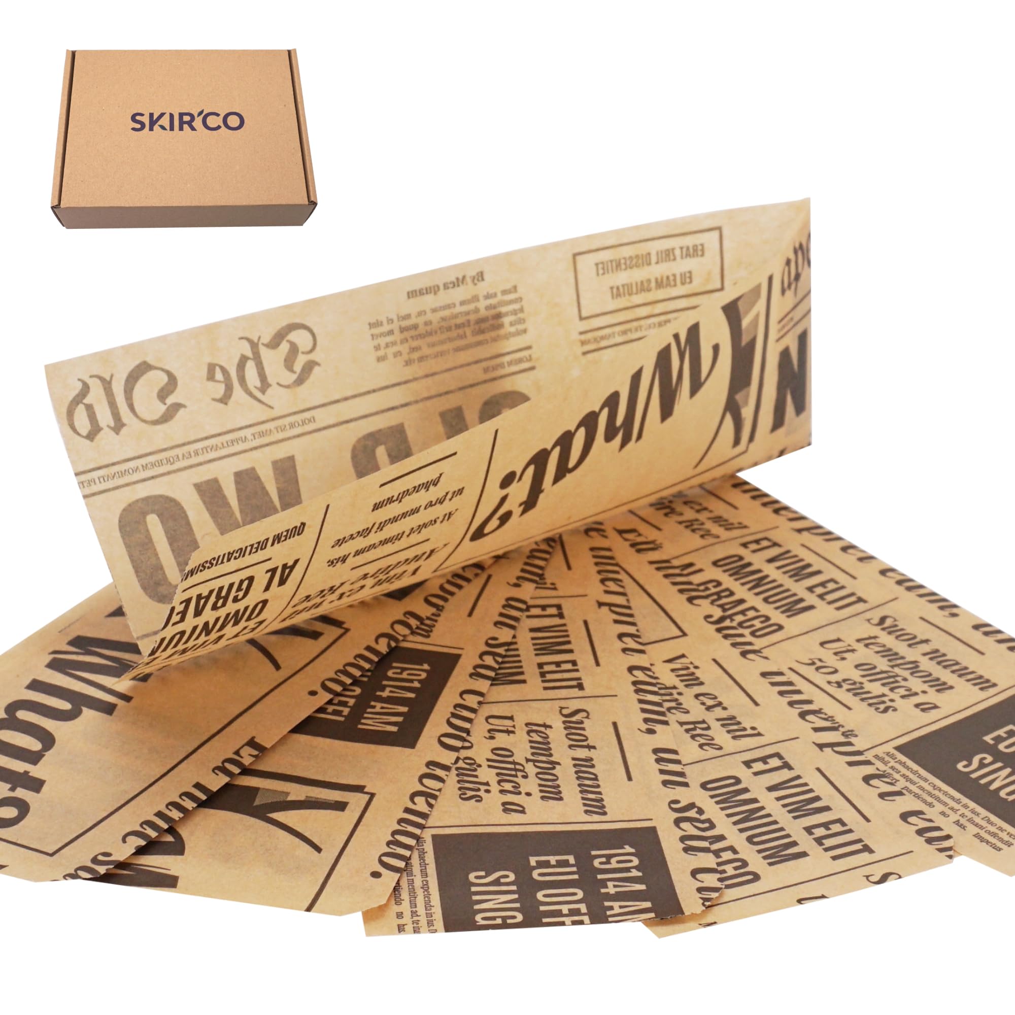 SKIR'CO Lot de 500 sacs en papier pour emballage alimentaire 7 x 21 cm, sacs résistants à la graisse pour hot-dog
