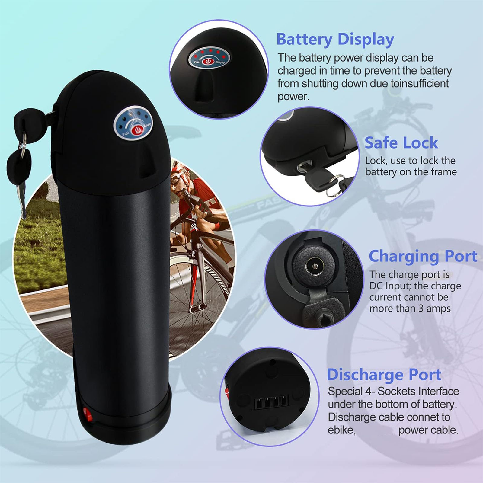 Amazon | FREEDOH 24V 36V 電動自転車バッテリー 10AH 13Ah リチウム