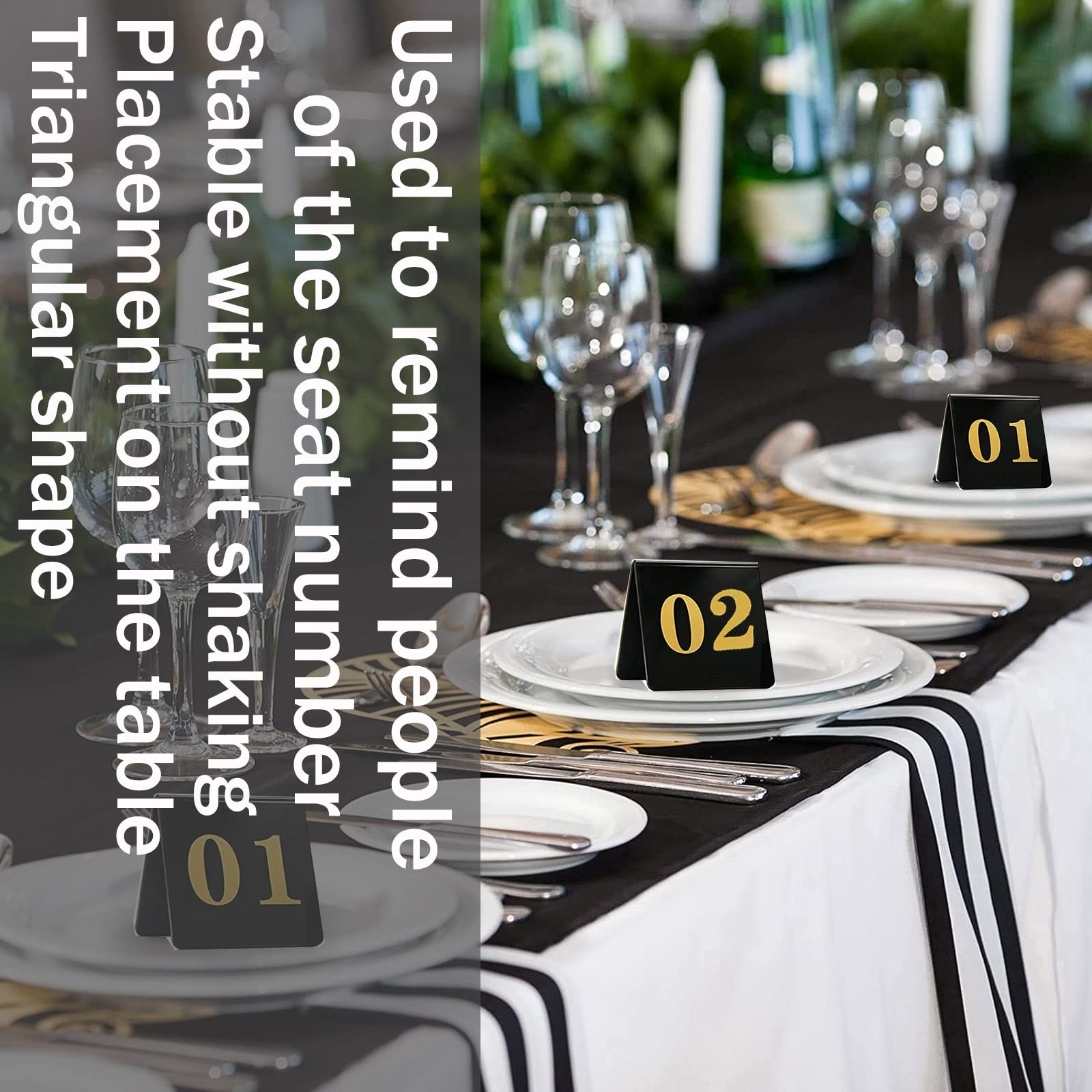 Soporte para letreros de Mesa, números Amarillos de Doble Cara, número de Mesa Estilo Tienda, Placa de Mesa Digital 3D, restaurantes, establecimientos y Eventos Especiales (1 50)