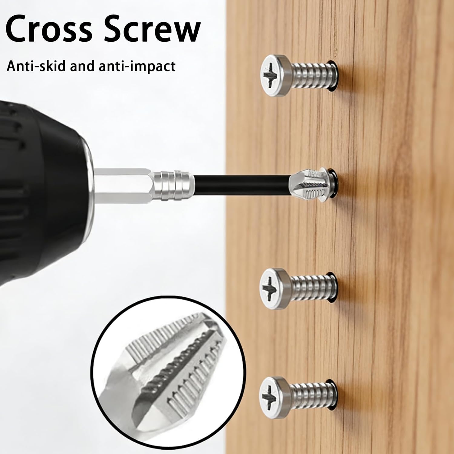 6 PCS Strong Magnetic Durability Screwdriver Drill Bit Set,High Magnetic Screwdriver Drill Bit Set,Universal Anti-Slip Magnetic Electric Screwdriver Set,25/50/65/70/90/150mm