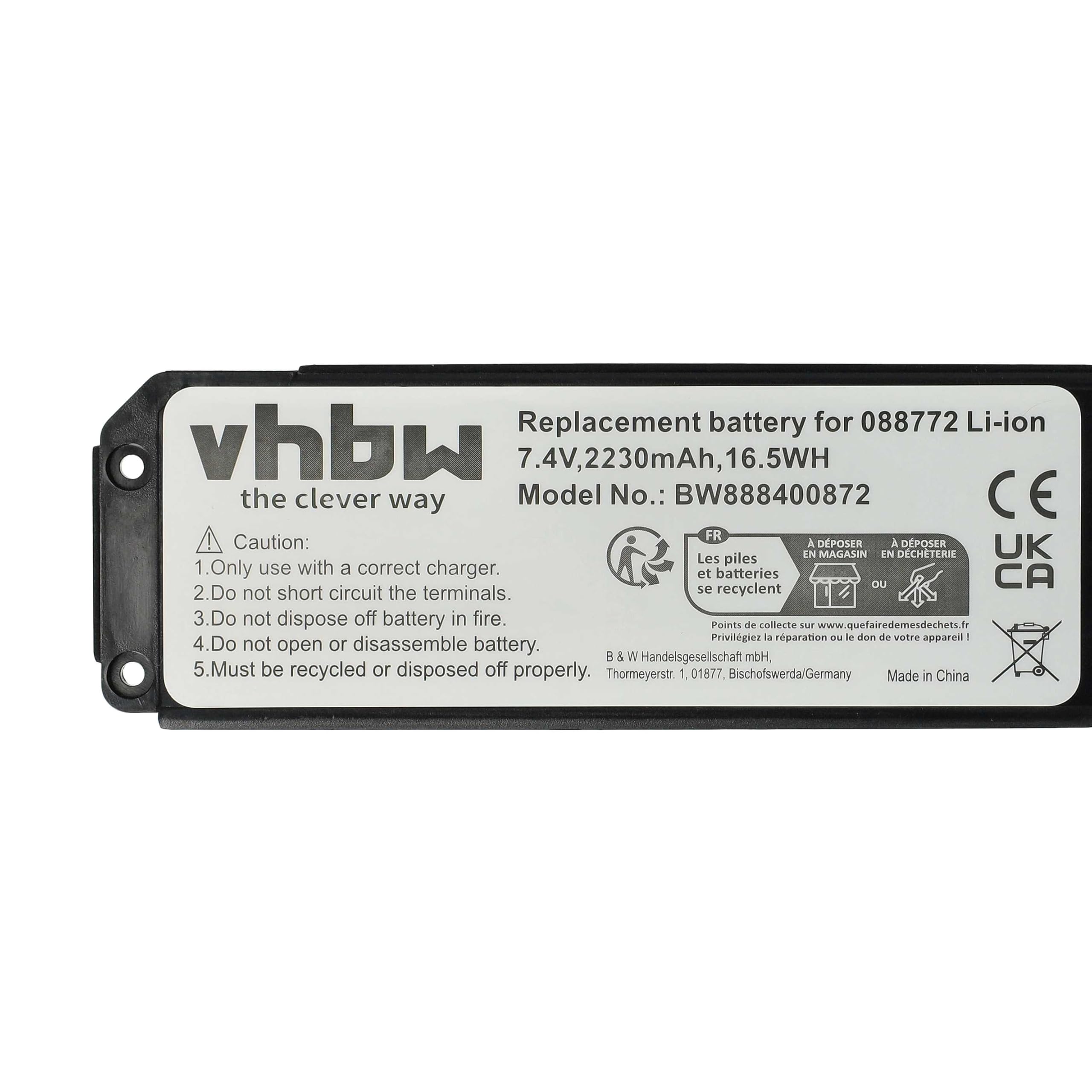 vhbw batteria compatibile con Bose Soundlink Mini 2 casse, altoparlanti, speaker - incl. circuito stampato (2.230mAh, 7,4V, Li-Ion)