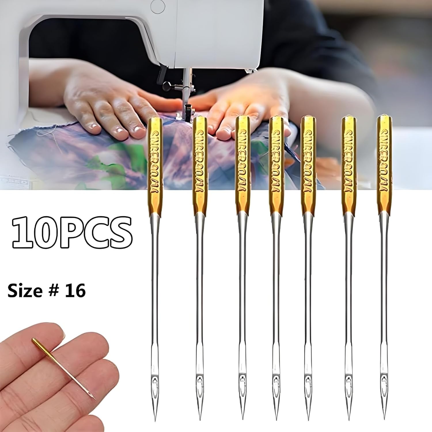 10Pcs Sewing Machine Needles, Large Eye Sewing Machine, Home Sewing Machine Needles, Sewing Macine (Size 16) - Image 2