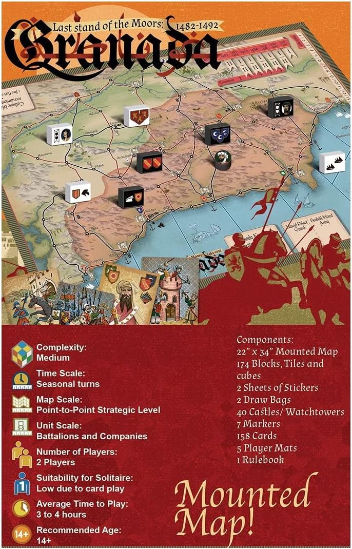 Compass Games CPS: Granada: The Last Stand of The Moors,1482-1492 Board Game