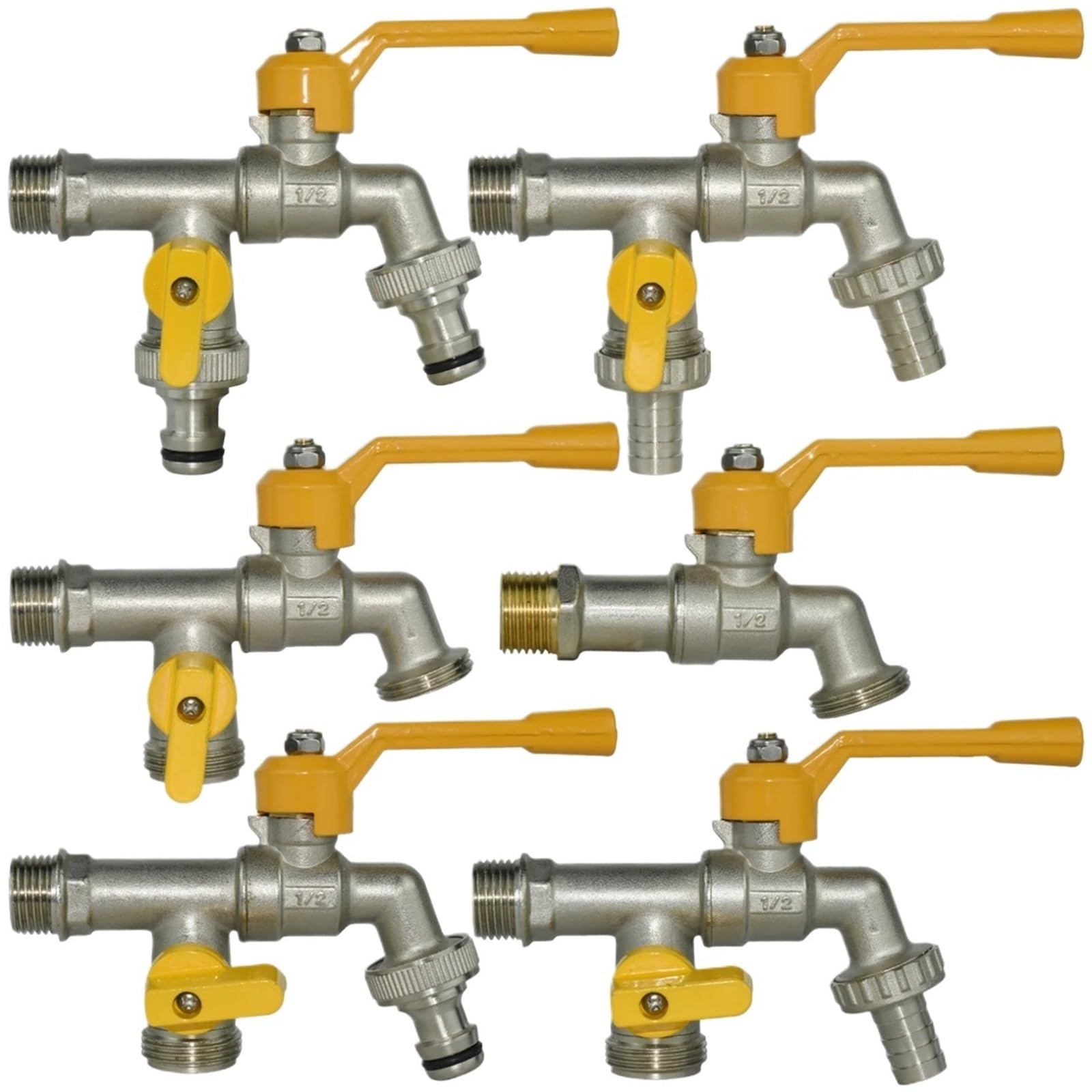 Adapter węża ogrodowego do kranu 1/5.1 cm złącze zbiornika na wodę 2-drożny 1-drożny irygat mosiężny zawór kulowy wymienny złączka zawór kulowy (J-1 szt.)