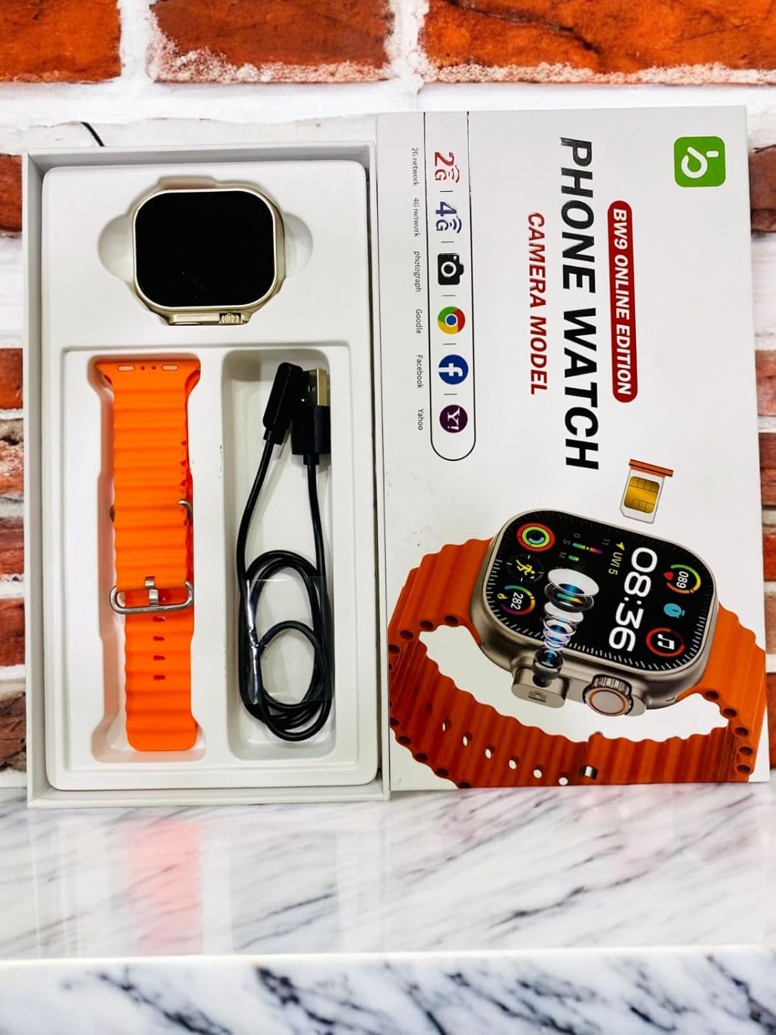 BW9 Ultra Smartwatch and accessories in its packaging