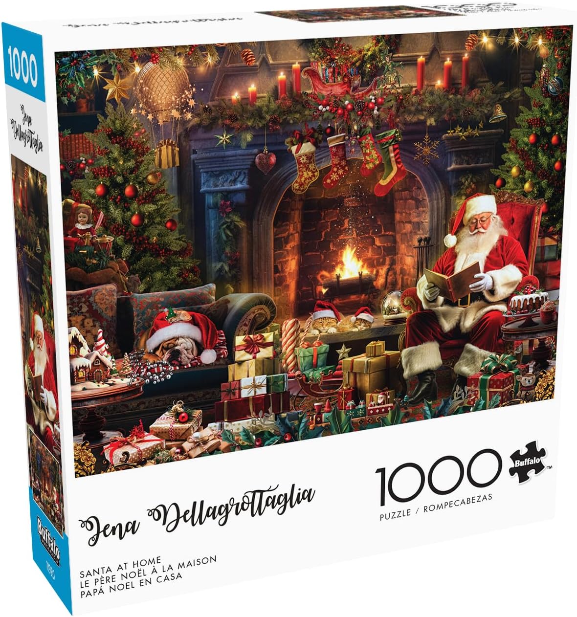 Buffalo Games - Country Life - Santa at Home - 1000 Piece Christmas Jigsaw Puzzle - Colorful Holiday Puzzles for Adults – Precision-Cut Pieces, Festive Artwork, Relaxing Winter Fun